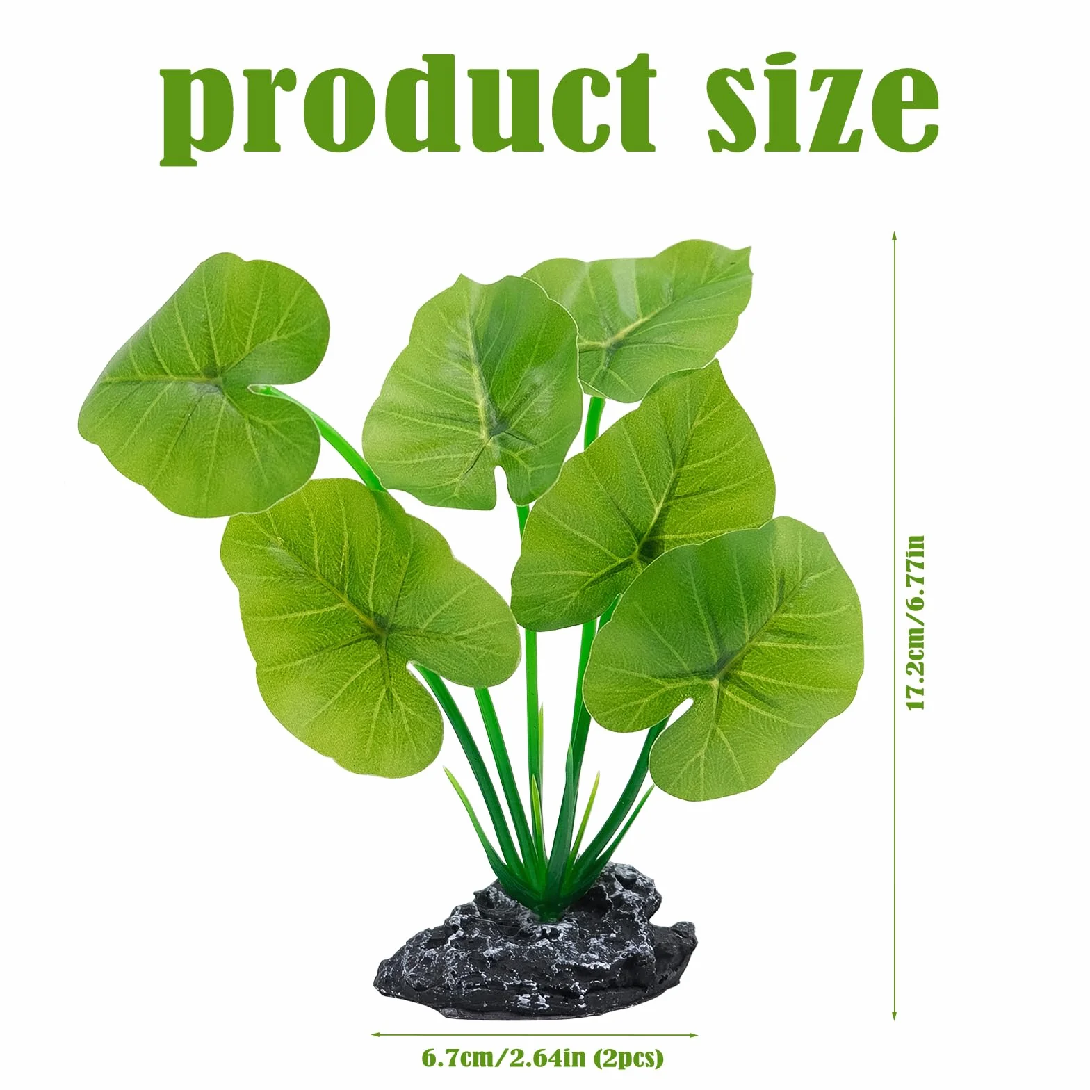 Plante artificielle aquarium terrarium bois flotté socle résine feuilles plastique cachette brise-vue