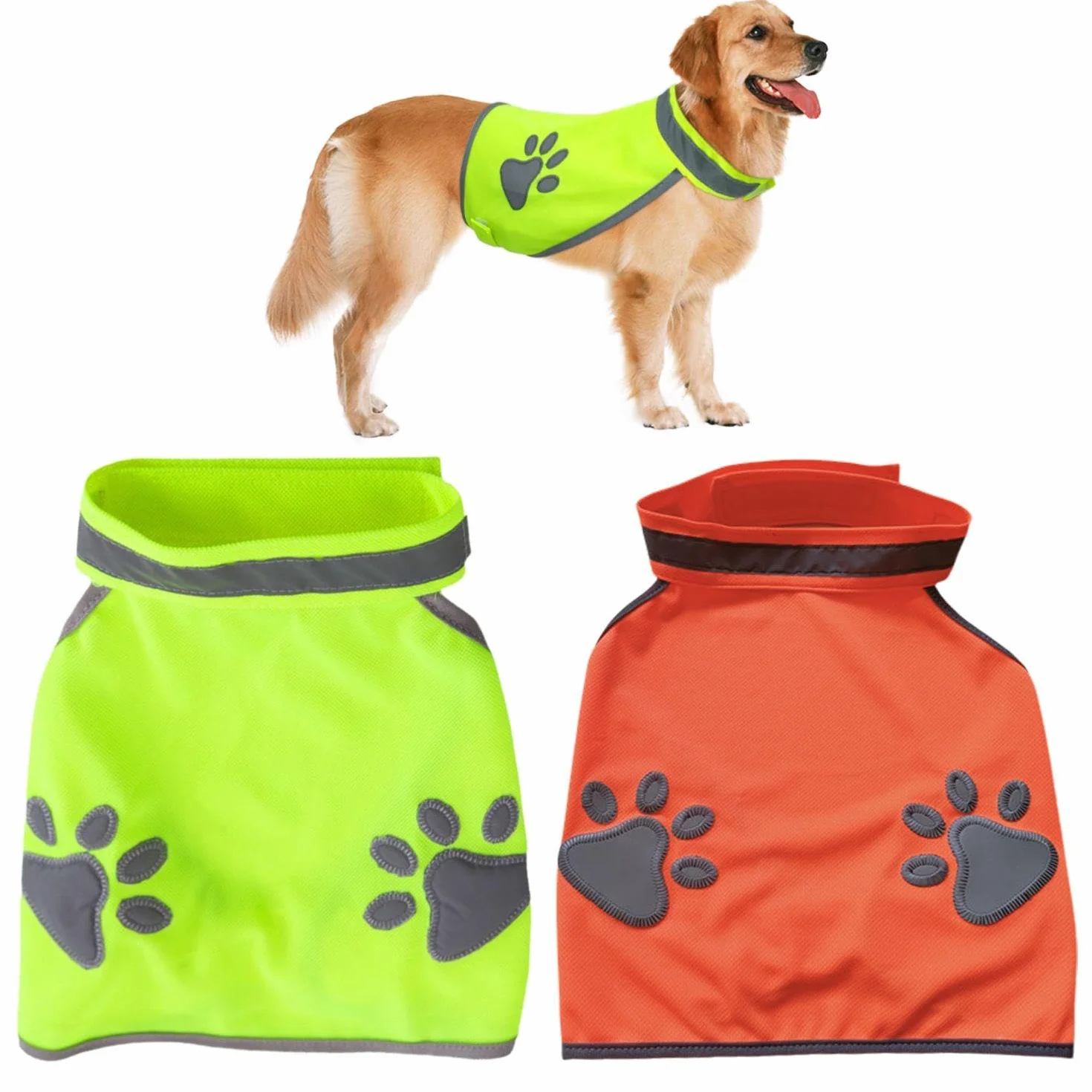 Vêtements Réfléchissants pour Chiens 2 Pièces Gilet de Sécurité de Voyage