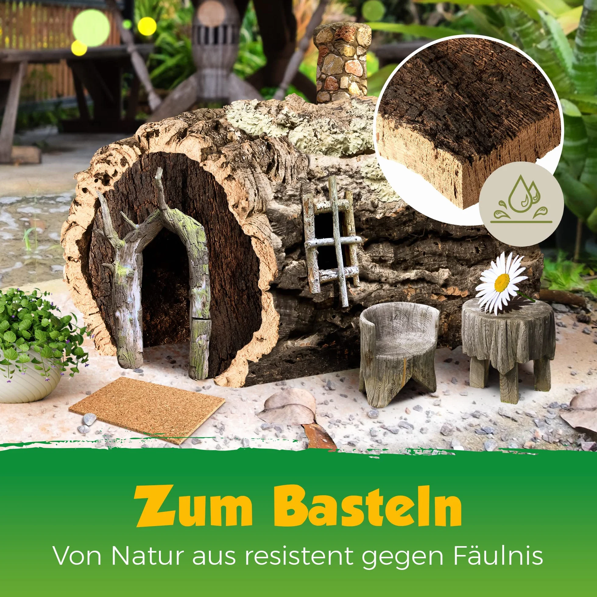 Plaque en liège naturel de chêne 30x40x3 cm non traité pour terrarium rongeurs oiseaux