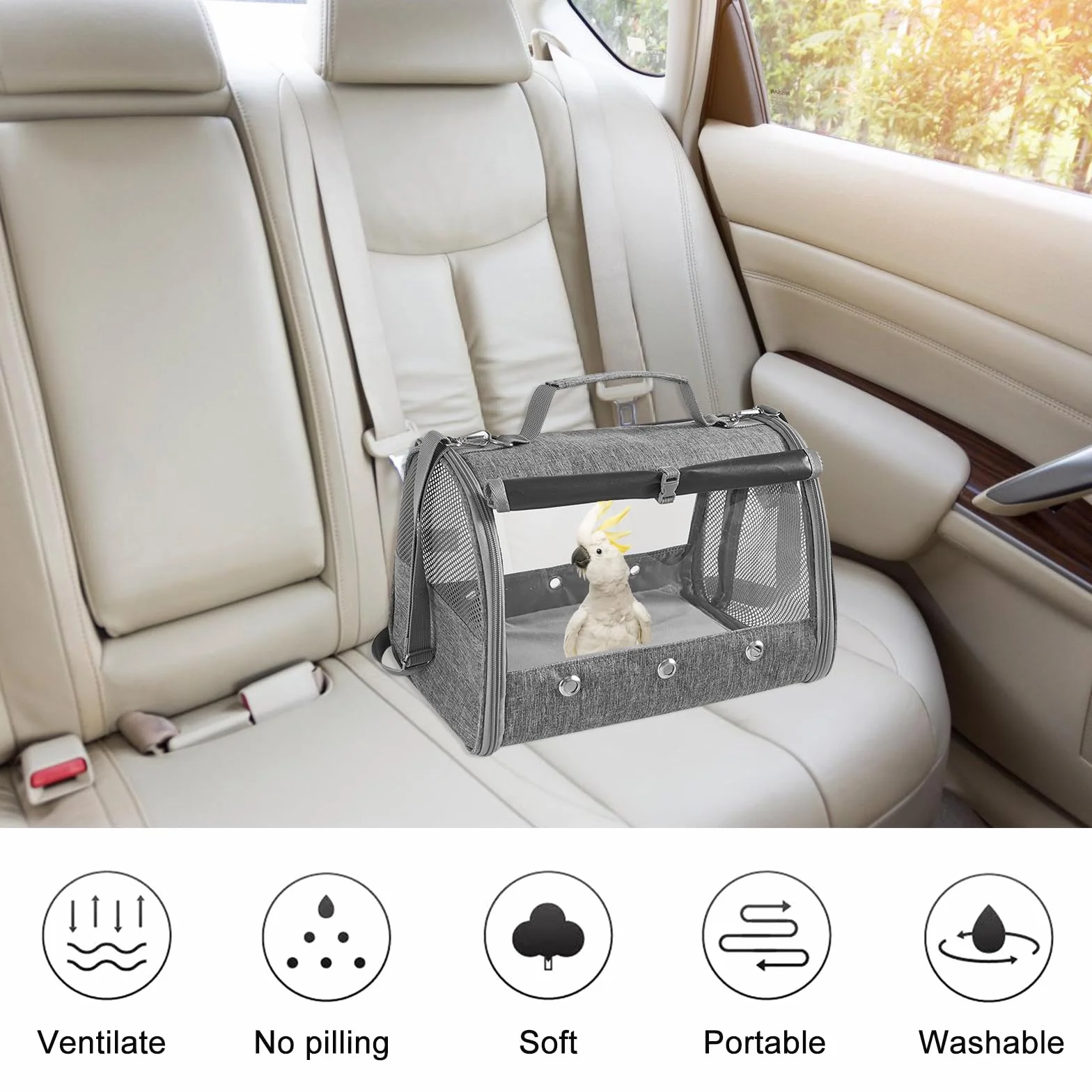 Sac de transport pour animal de compagnie avec coussin, ouverture latérale pour chat et cochon d'Inde