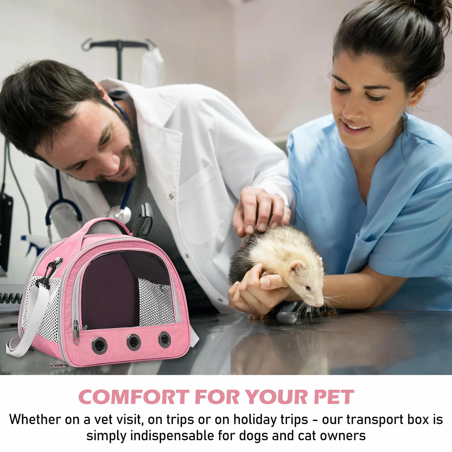 Sac de Transport pour Petits Animaux, Sac Voyage Chat Pliable, Cage Transport Lapin, pour Oiseaux Chatons Chiots Hamsters