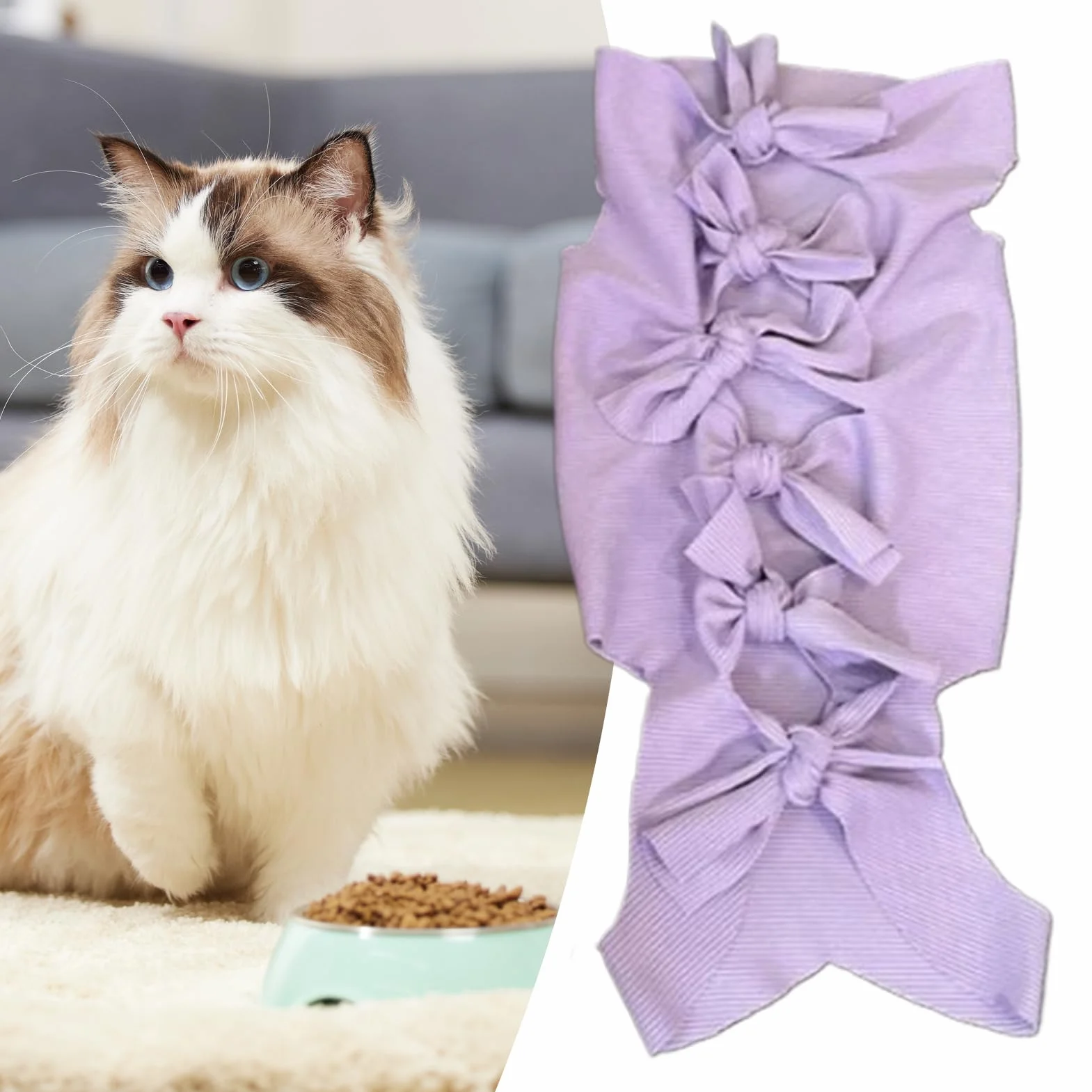 Combinaison Chirurgicale Réparatrice pour Chat Femelle Respirante | Vêtement de Protection Anti-Léchage pour Chats