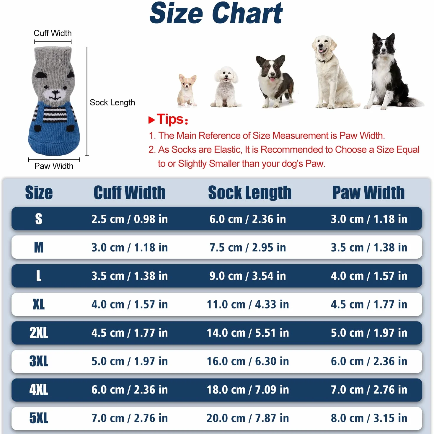 PETLOFT Chaussettes antidérapantes 4 pièces pour Chiens Grands et Petits Gris M