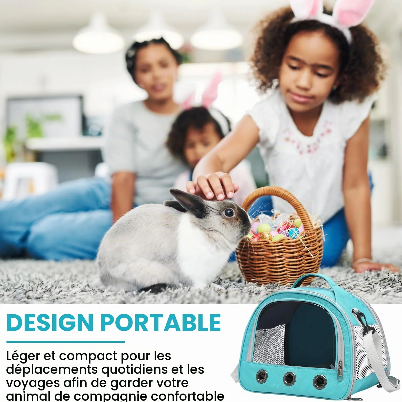Sac Transport Chat Chien avec Matelas 30x27x21cm