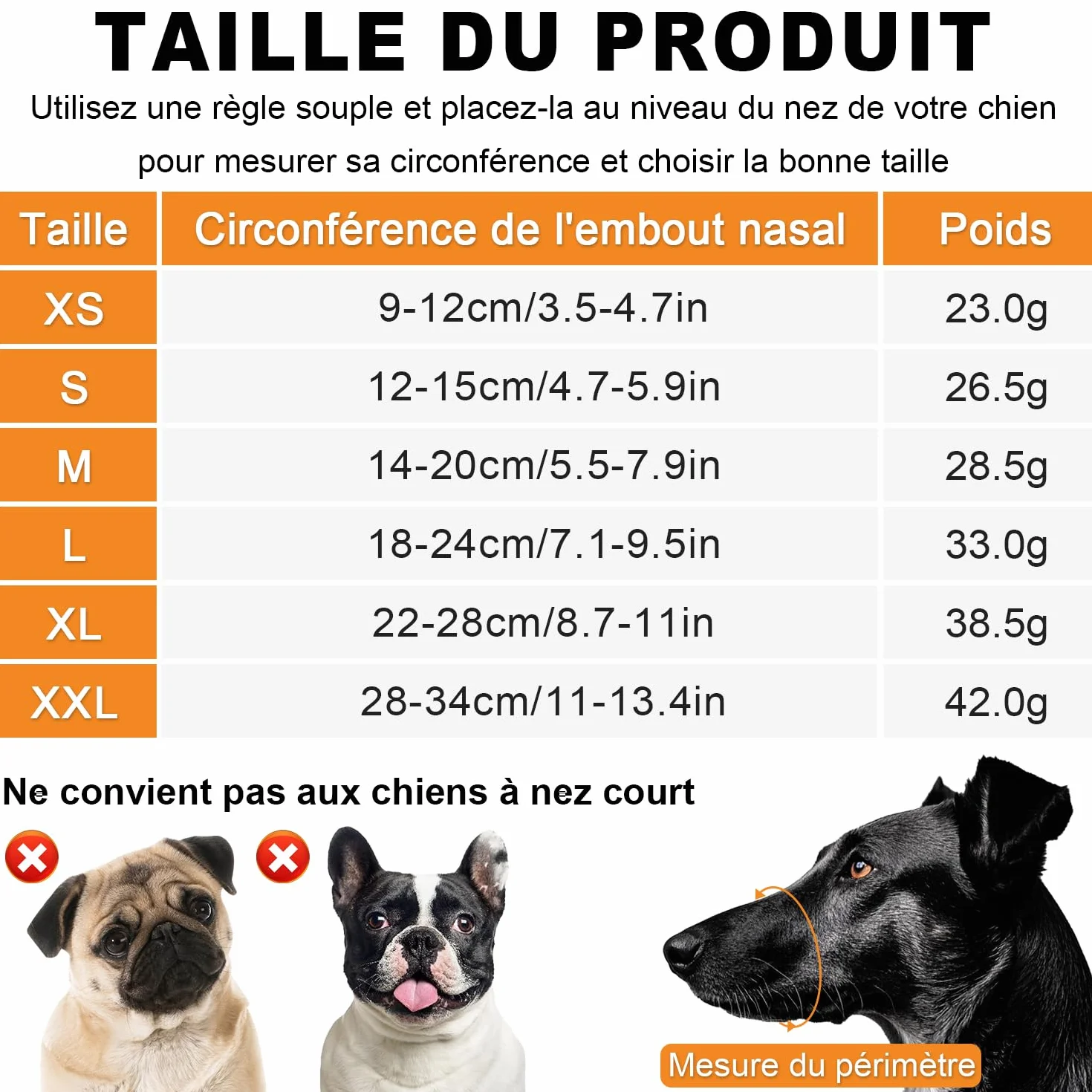 LATRAT Museliere pour Chiens, Muselière en Nylon Réglable, Souple Boucle Maille Tissu, Respirante, empêche de Manger, de Mordre et de AboieMent, Noir L