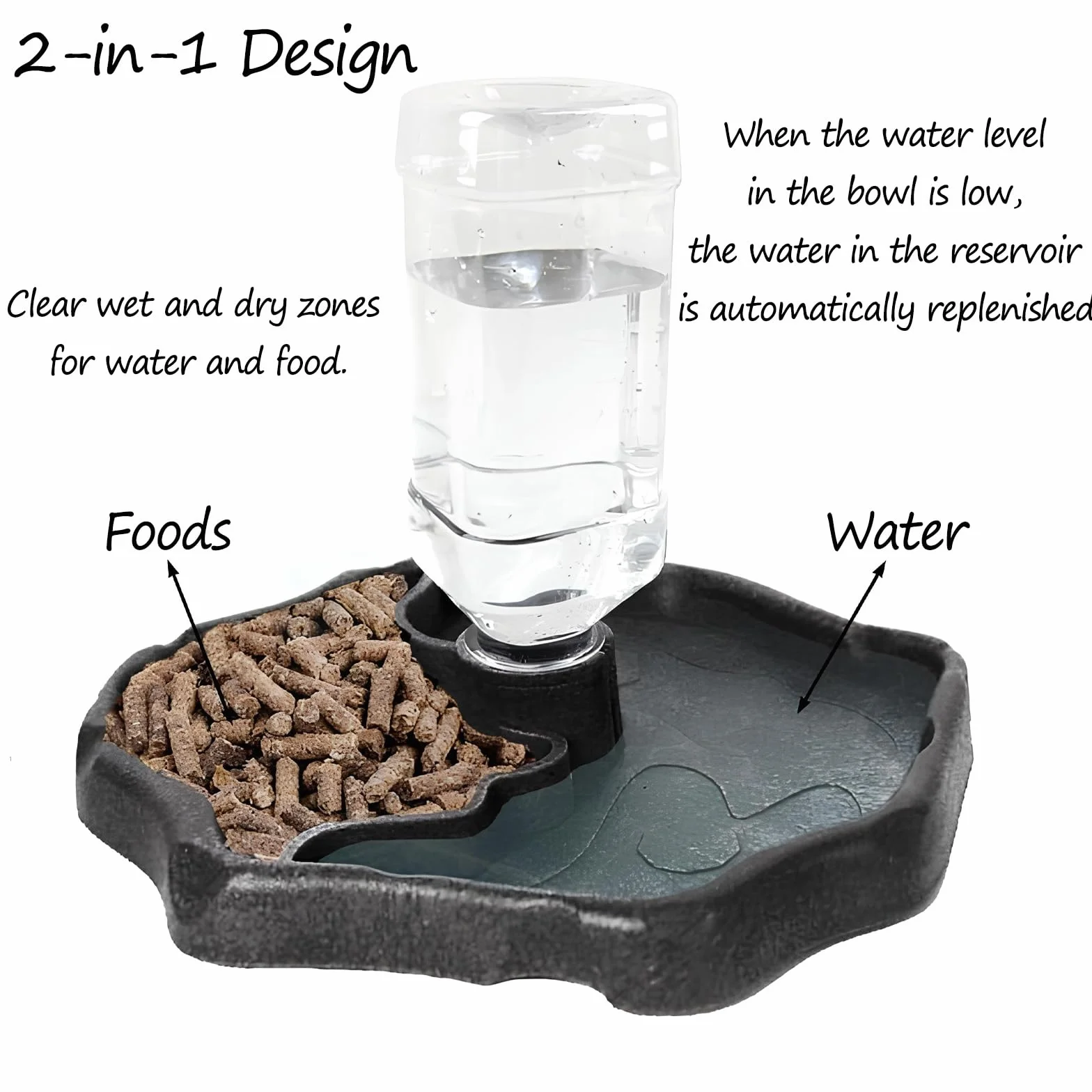 Mangeoire à Eau pour Reptiles, Bol d'Eau pour Tortues, Geckos, Serpents