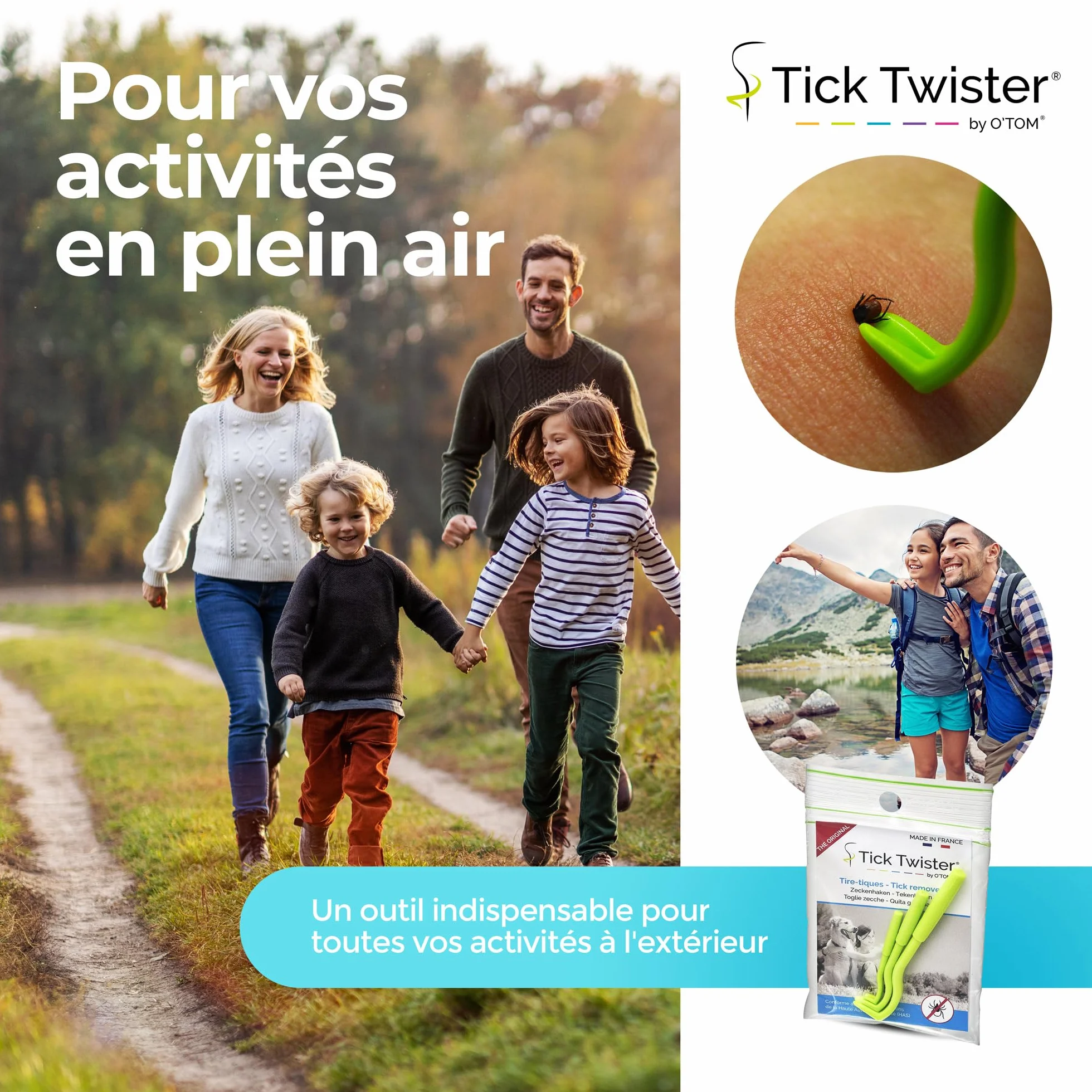 Pince à Tique Tick Twister pour Chien, Chat et Humain - Retrait Facile et Rapide, Fabriqué en France