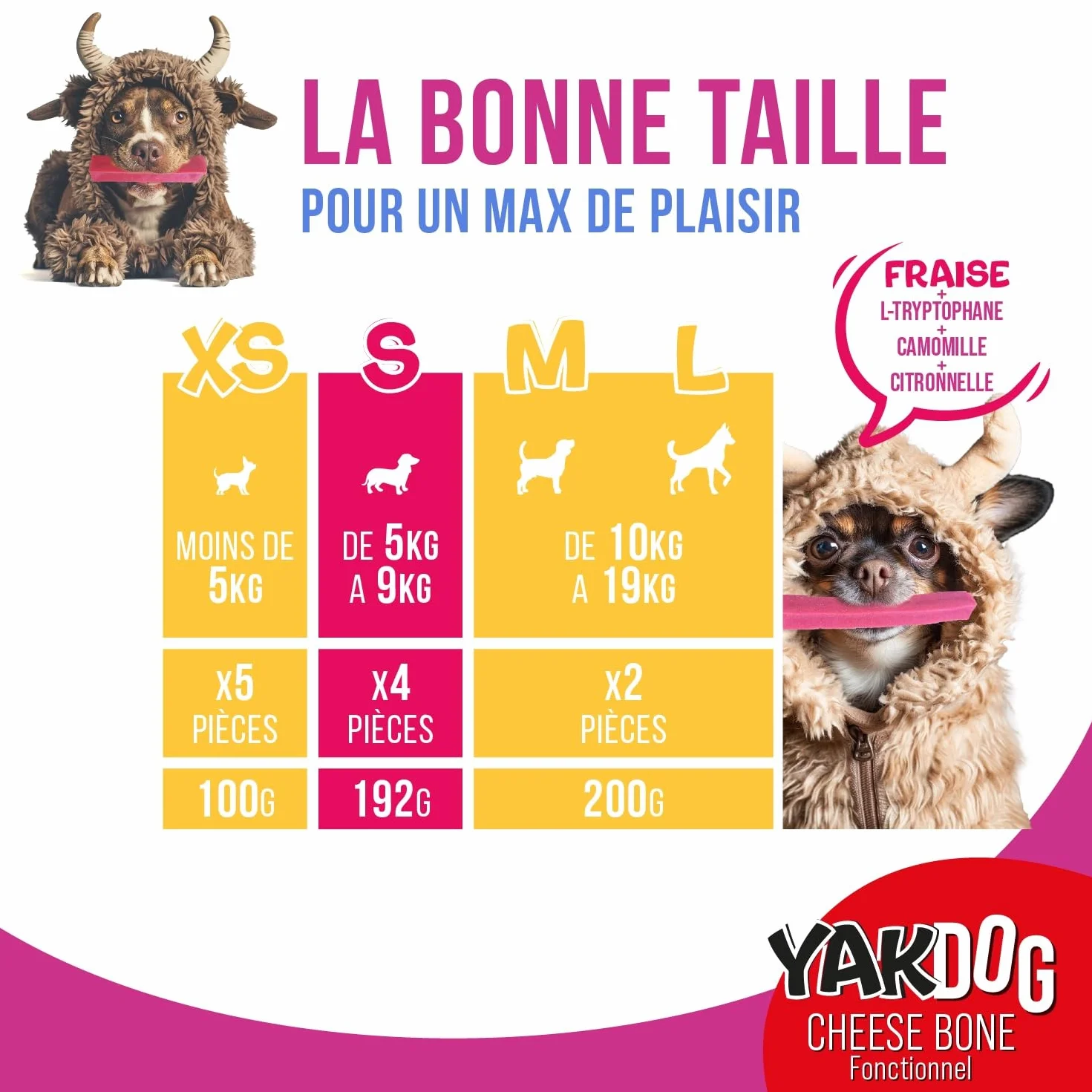 SANTÉ+ Bâtonnets Fromage Chien S Fraise Relax Effet Calmants Digestifs Favorise Sommeil Renforce Os Dents Friandise Longue Durée 100% Naturel