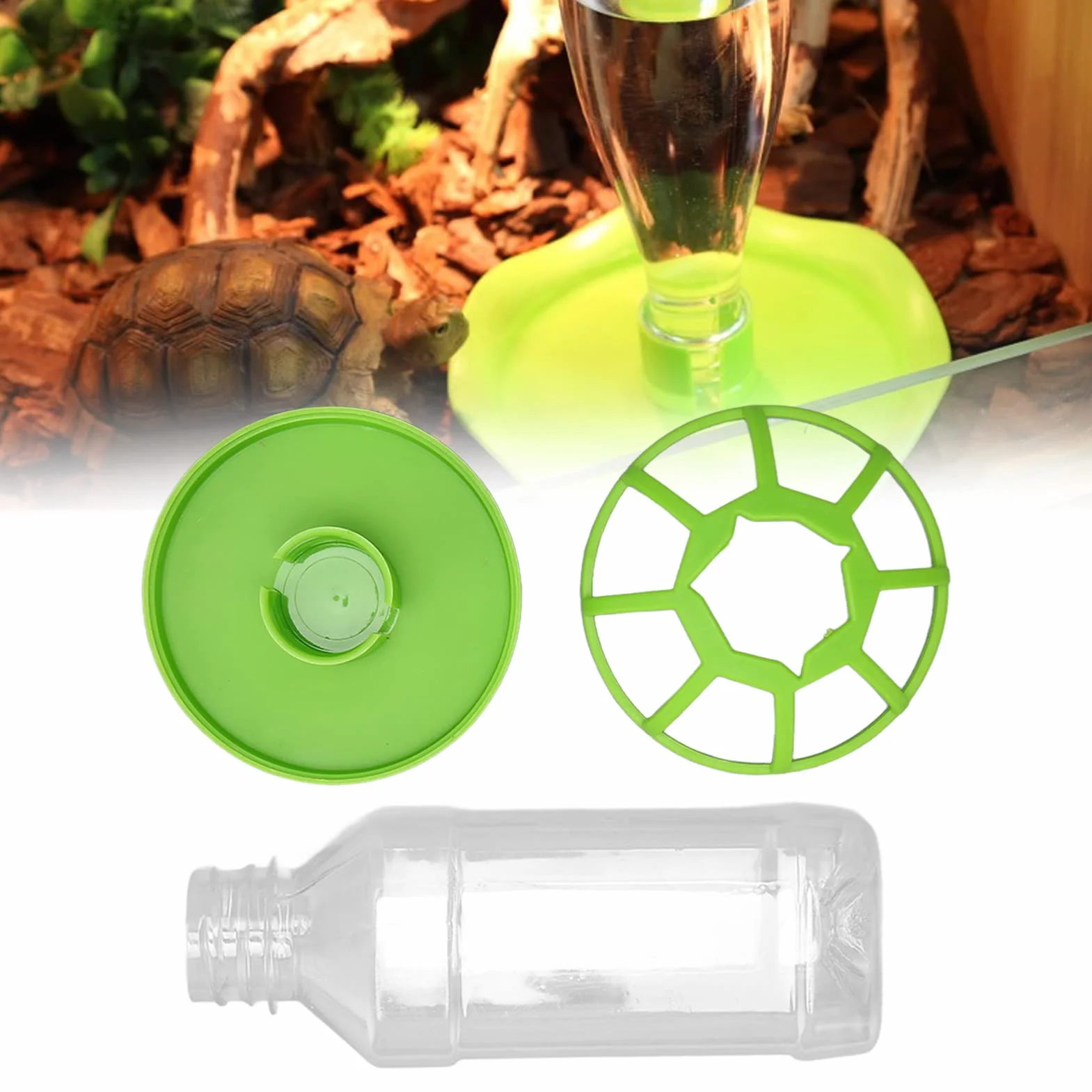 Distributeur d'eau pour Reptiles avec Bouteille, Mangeoire Automatique Abreuvoir Tortue (Grand)
