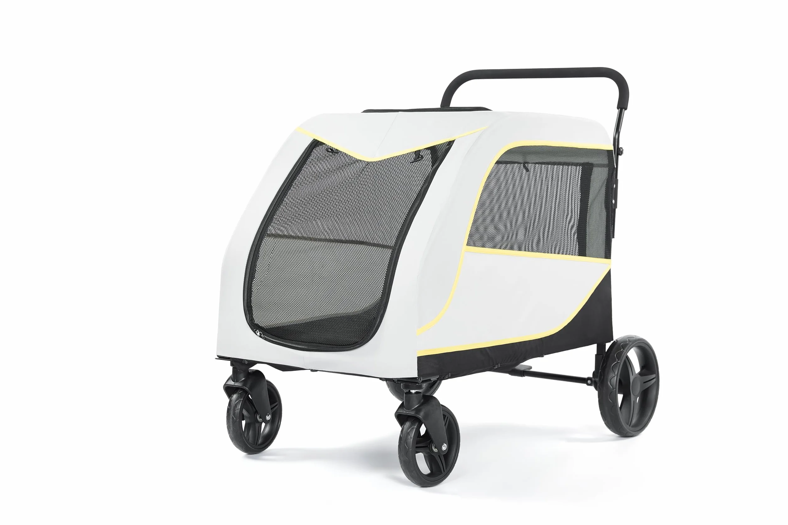 Grande poussette pour chien 50 kg pliable avec rampe intégrée 2 en 1 traction tout terrain jogging