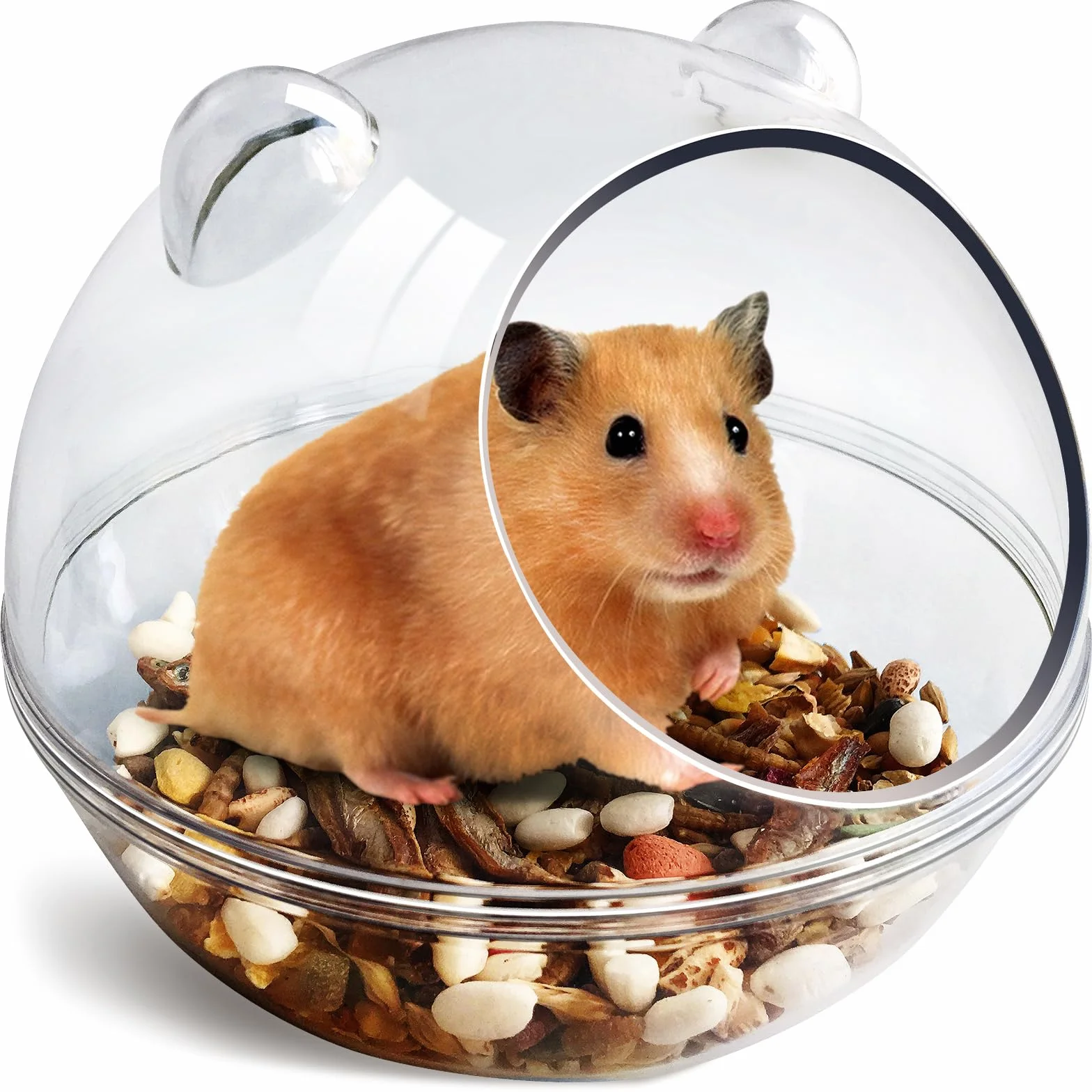 Baignoire pour hamster, boîte de bain de sable pour hamster (taille S 11 x 11 x 8,8 cm)