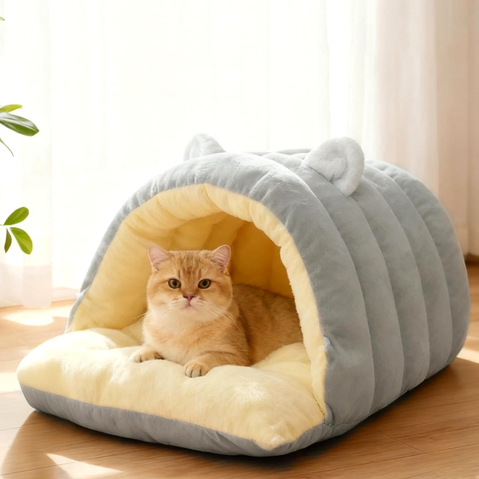 Niche grotte pour chien douce maison en dôme avec fermeture éclair chaude | Niche fermée pour chiens, chiots, animaux domestiques, intérieur, hiver, maison, salon, chambre, cuisine, canapé, voyage