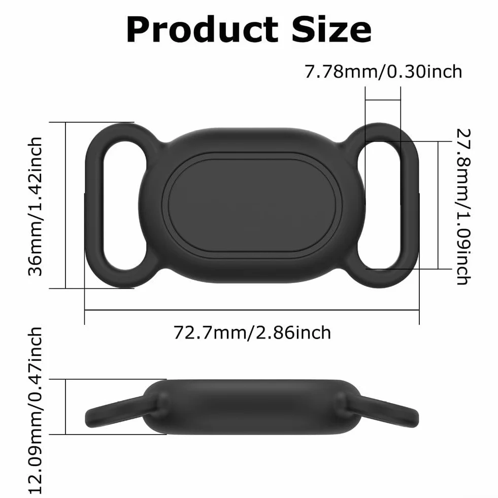 Pour Xiaomi Smart Tag, positionnement animal de compagnie, coque en silicone étanche pour chat, anti-perte, résistante aux rayures, accessoire de protection pour Xiaomi (noir)