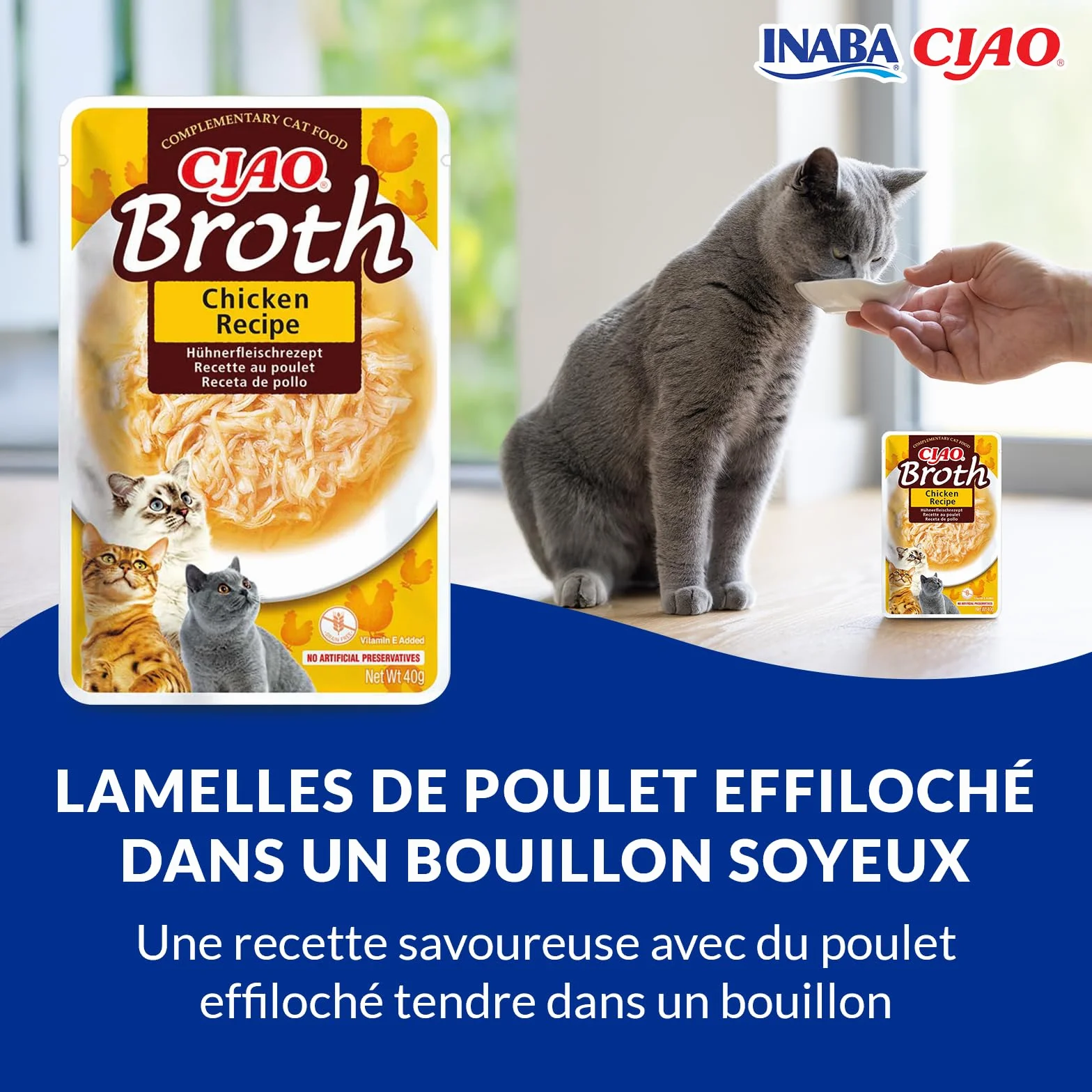 INABA Ciao Broth Poulet Friandise pour Chat Humide Sauce 1 x 40g