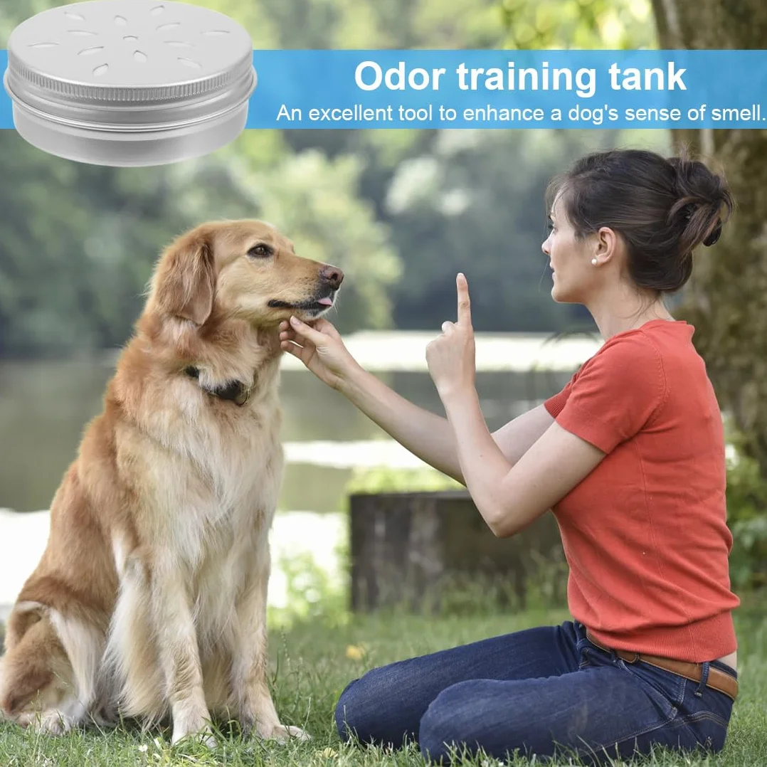 Kit De Formation De Parfum pour Chien,5 pièces,Training scent nose odor container round tin metal containers holder sniffing accessory tool work for,12 en Aluminium,Agility Training Equipment