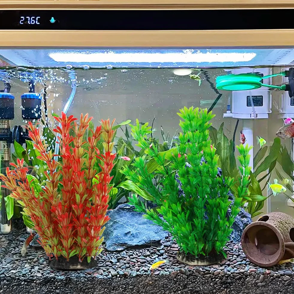 Plantes d’Aquarium artificielles Lot de 2 25 cm Plastique pour Aquariums