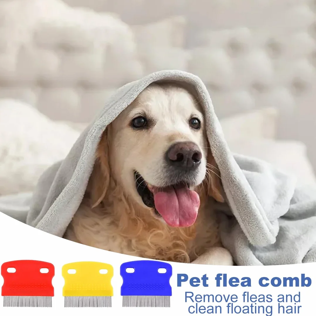Peignes anti-puces 3 Pièces pour chats et chiens Peigne de toilettage à dents fines