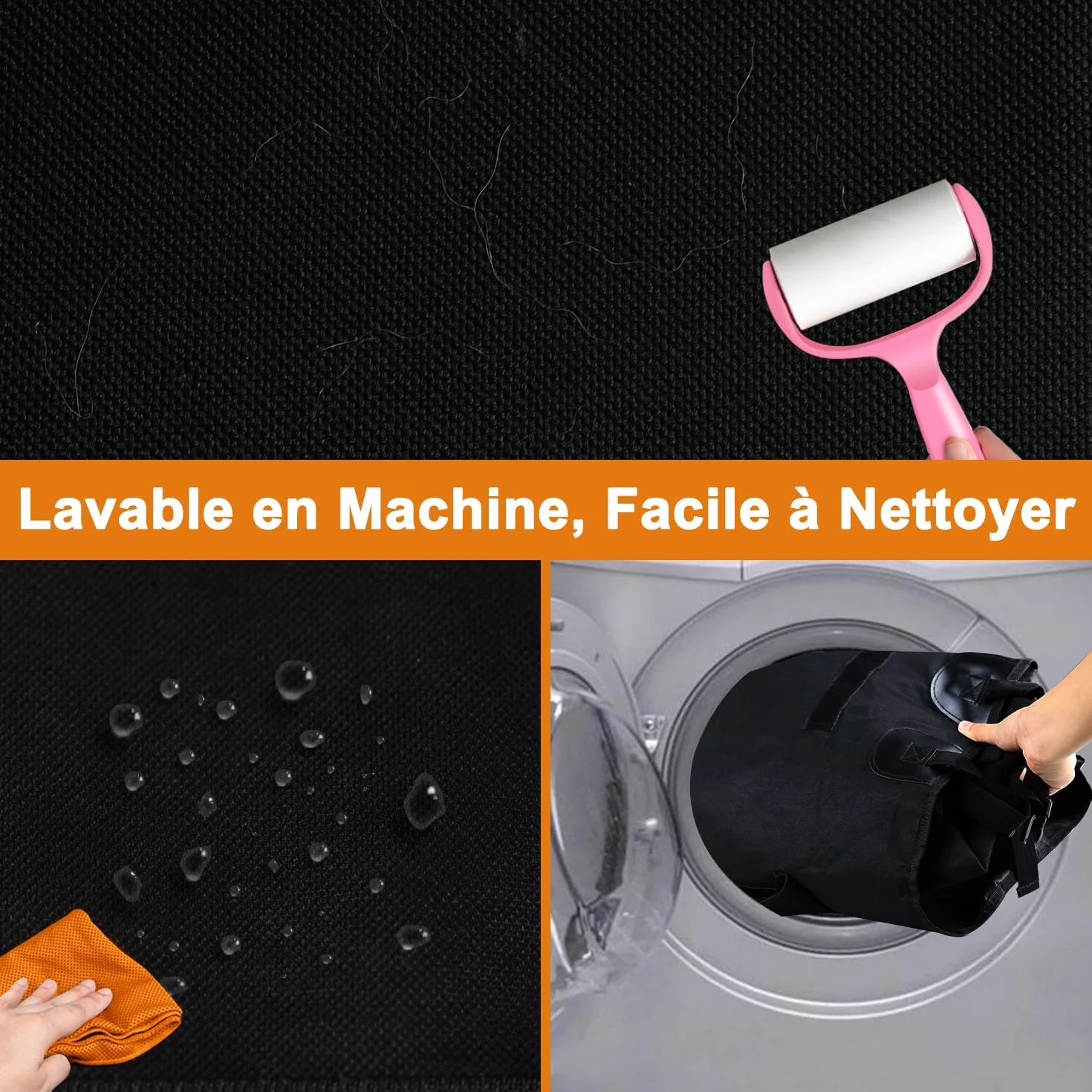 Alfheim Housse Protection Coffre Voiture Couverture Dossier Siège Chien Tapis Voyage Imperméable Antidérapant Universel Camion Voiture SUV Noir