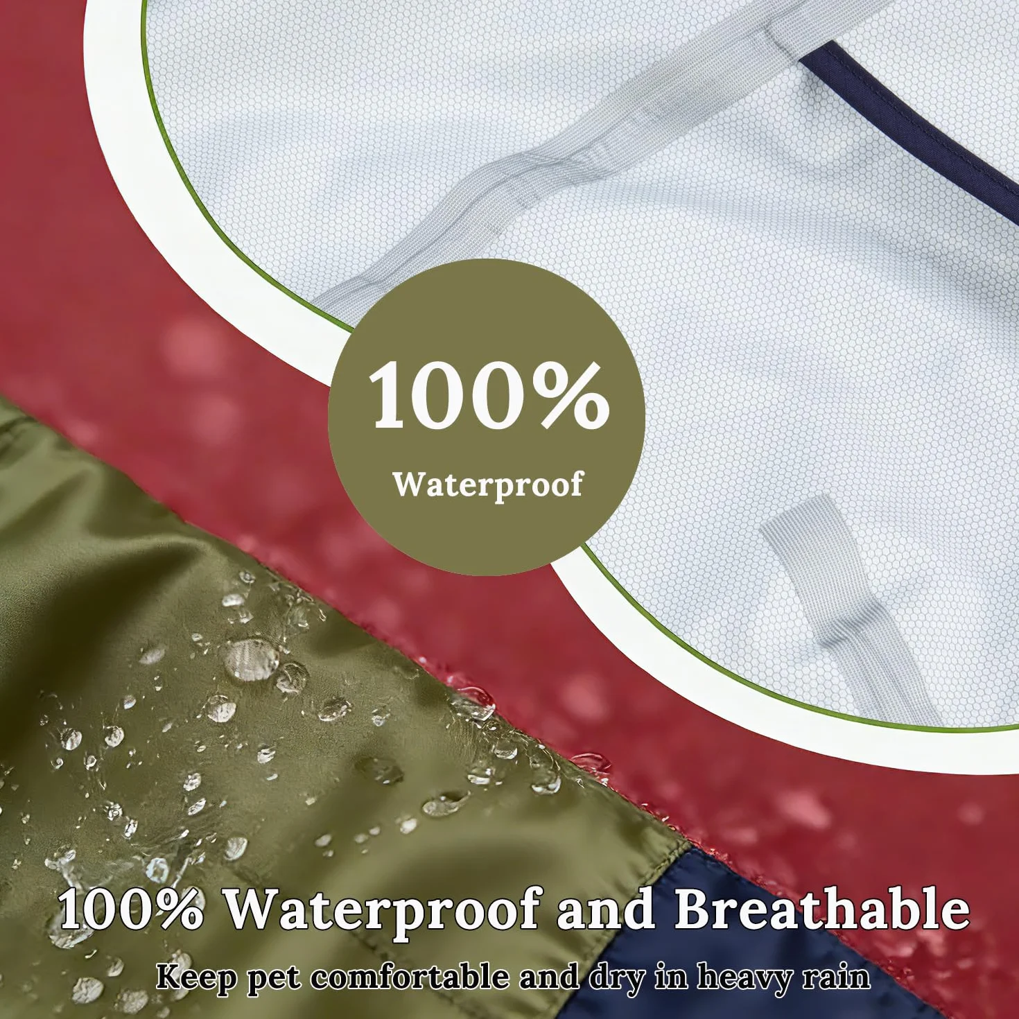 Manteau de Pluie Imperméable pour Chien avec Capuche Réglable et Pattes Élastiques - Veste Respirante Taille S