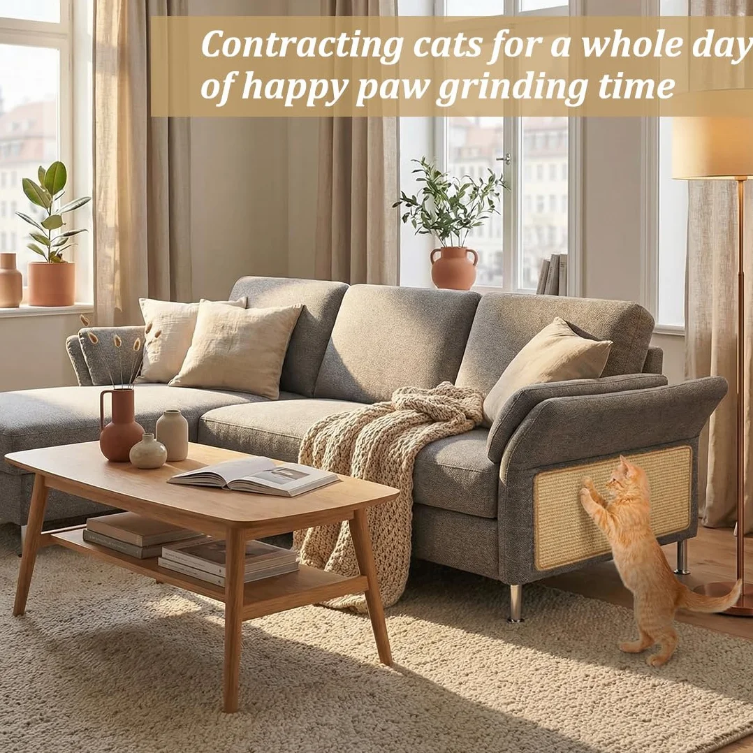 Tapis à griffer en sisal pour lapins et chats, soin naturel des pattes et des dents, tapis de grattage en chanvre