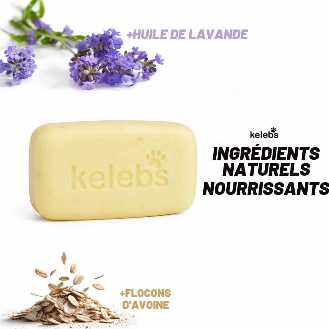 Kelebs Shampoing Chien et Chiot Naturel Anti Démangeaisons Anti Puces Anti Stress a la Lavande Huiles Essentielles Aux Flocons D'Avoine Bio Peau Sensible Anti Odeurs Biodegradable 3 Pieces