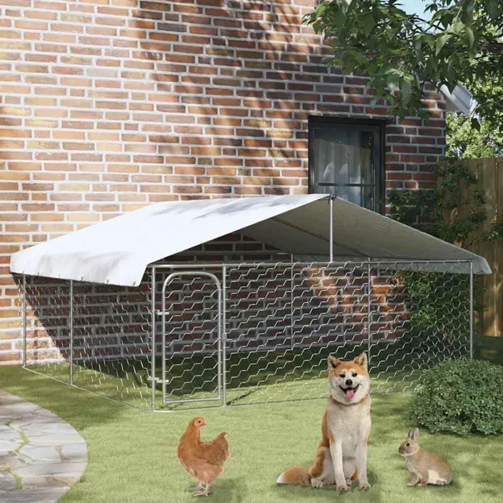 Chenil Extérieur Métal pour Chien 300x300x150 cm