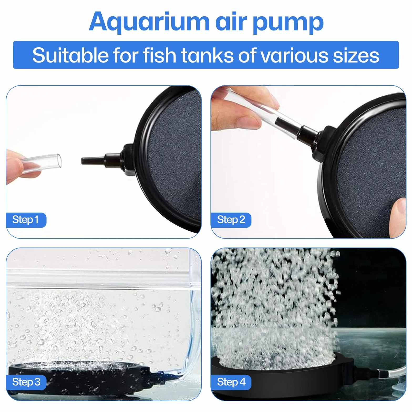 Aquarium Pierre à Air 10 cm Bulleur Diffuseur d'Oxygène Lot de 2