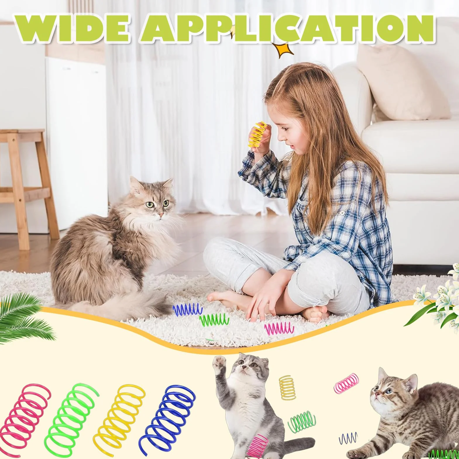 40 Pièces Ressorts en Spirale Chat Jouets Interactif Jouet à Spirale Pliable Plastique Cadeau Animaux Sautant