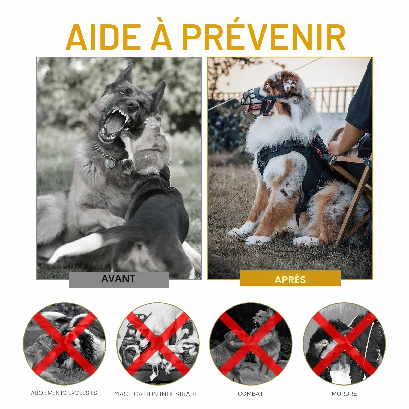 OneTigris Muselière souple pour chiens en caoutchouc résistant avec sangle réglable Convient pour les chiens de moyenne et grande taille Prévention des aboiements et morsures - Taille XL (5)