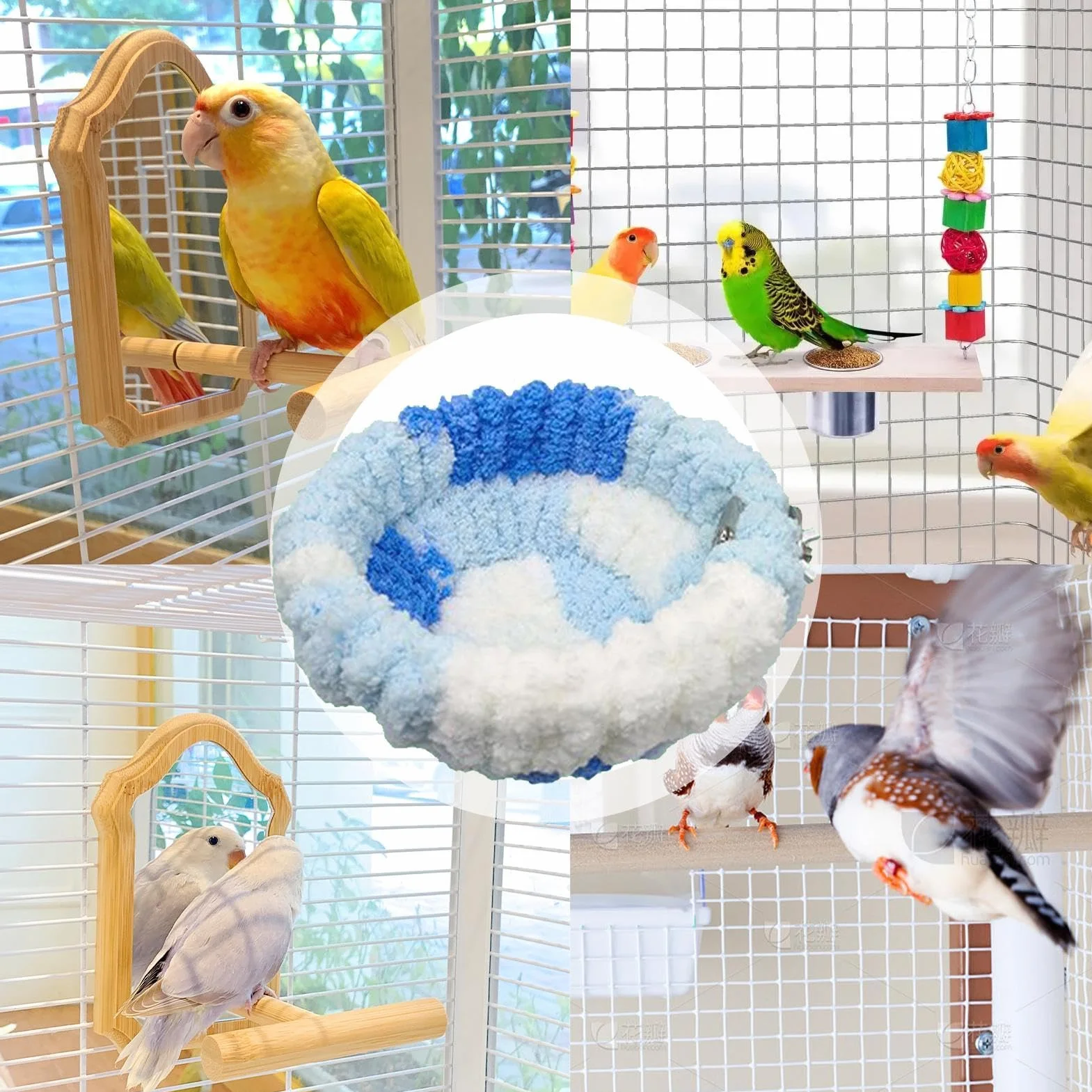 Nid pour perruches, calopsittes, conures, inséparables, canaris, pinsons