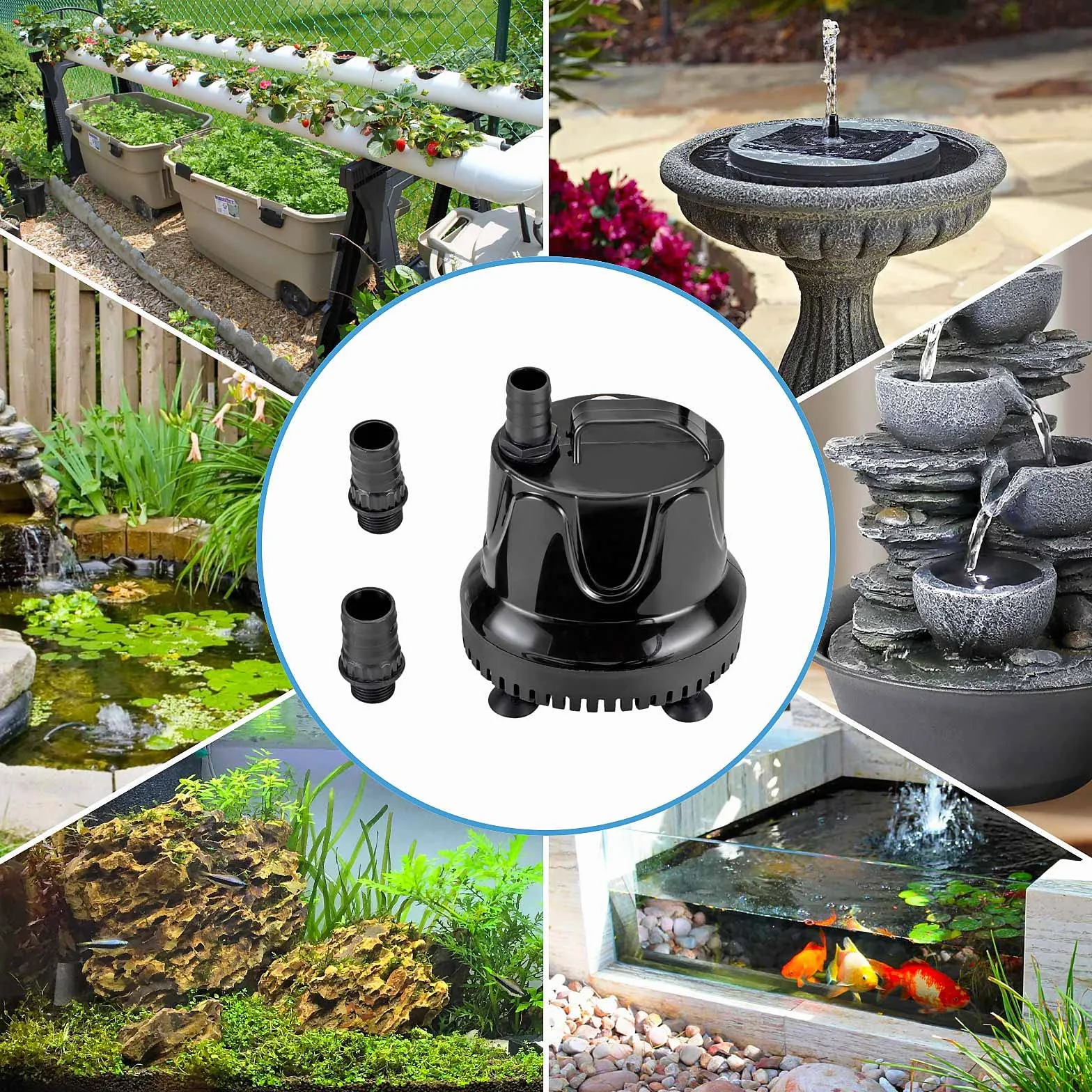 Hygger Pompe à eau Pour Aquarium 800 L/H 18W Silencieuse Submersible