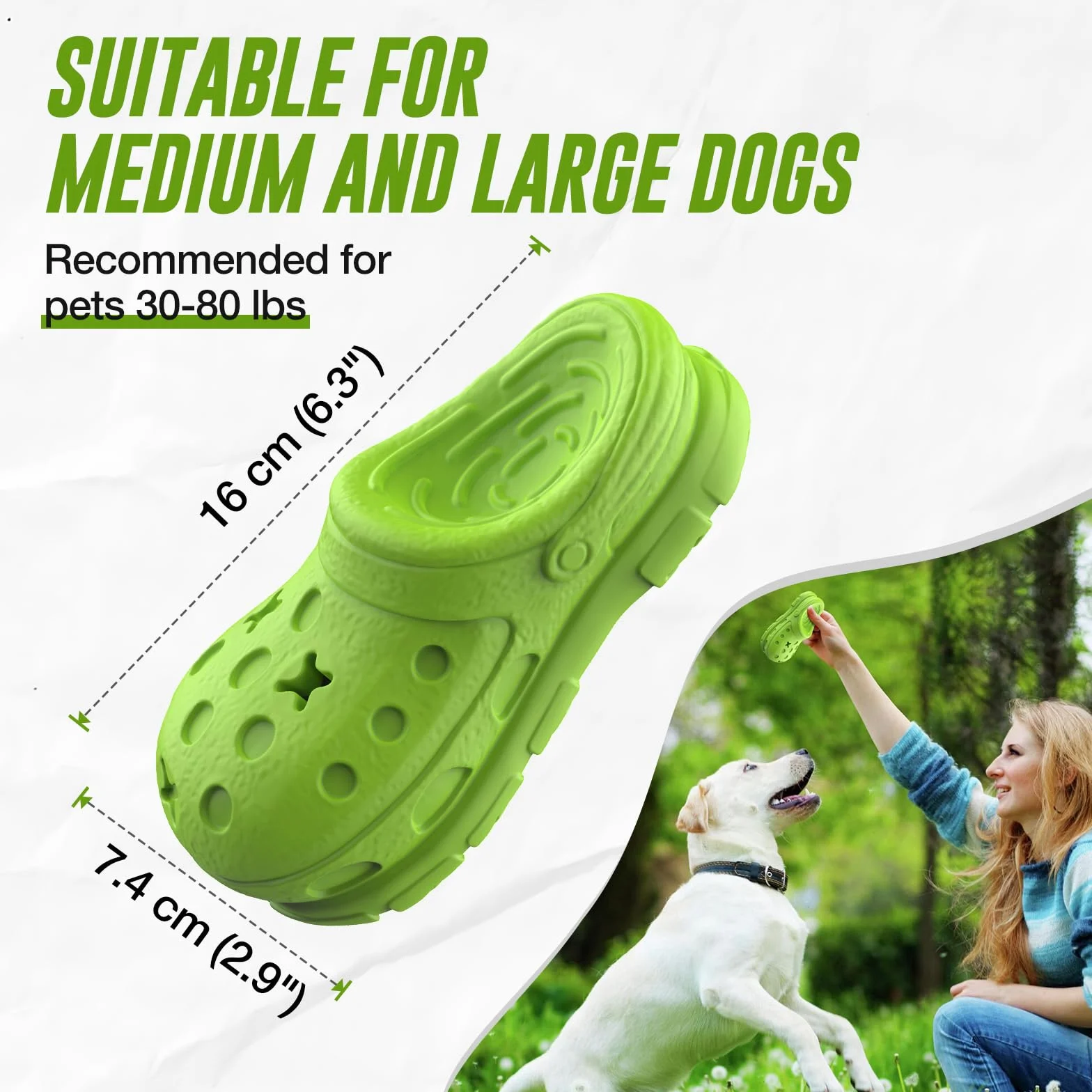 RUXAN Jouet Indestructible pour Chien - Jouet Interactif avec Goût de Bœuf - en Caoutchouc Naturel