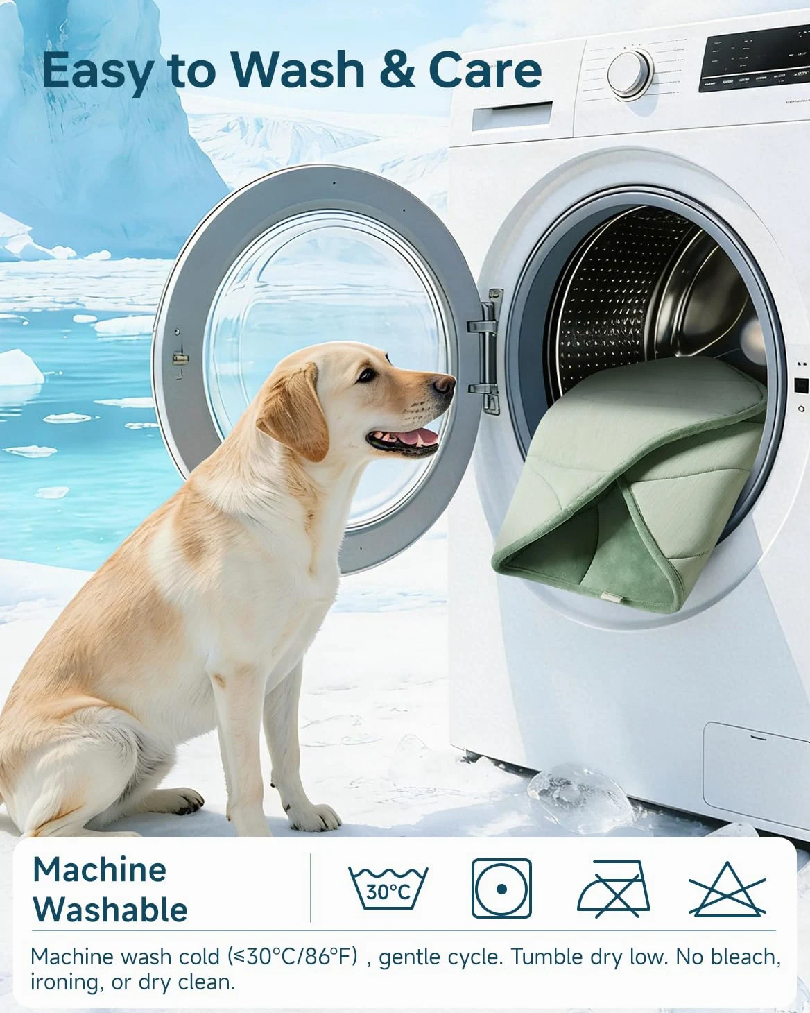 BG-BABYGO Tapis de refroidissement pour chien - 121,9 x 71,1 cm - Réversible - Auto-rafraîchissant pour grands chiens - Lavable - Arc-Chill - Tapis de refroidissement d'été pour animaux domestiques