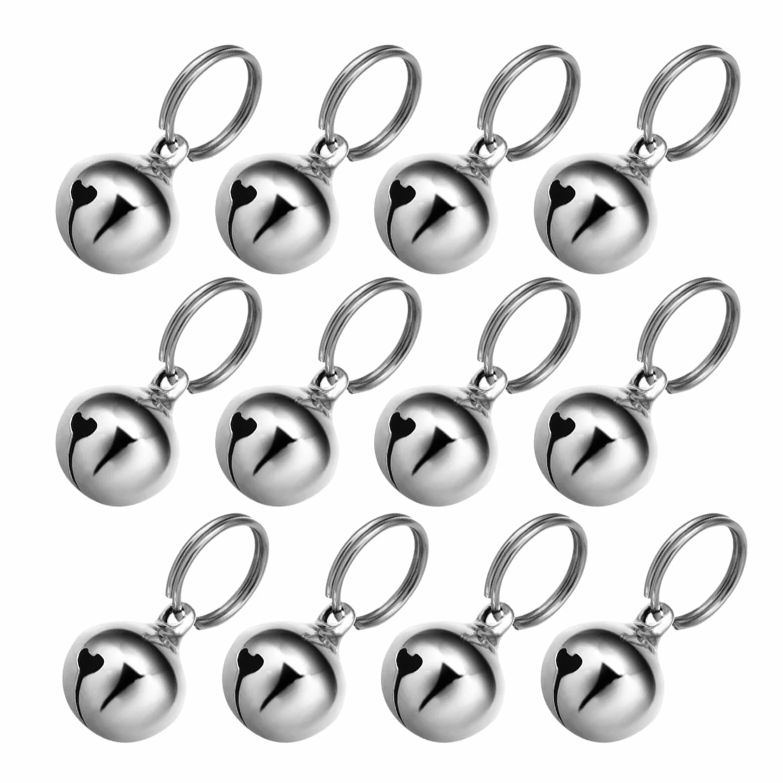 Clochettes en Métal Argenté pour Collier d'animaux, Son Clair, Fixation Facile, Accessoires Festifs pour Extérieur
