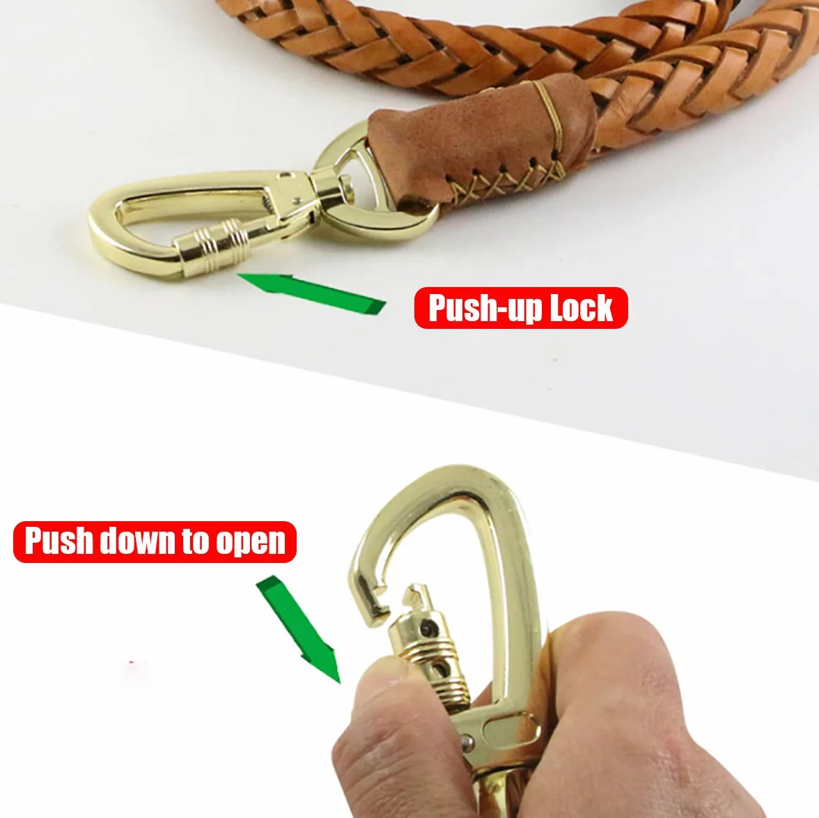 Laisse pour chien en cuir véritable de 1,1 m de long et 2,5 cm de large avec poignée souple tressée pour chiens de taille moyenne et grande (1,9 m)
