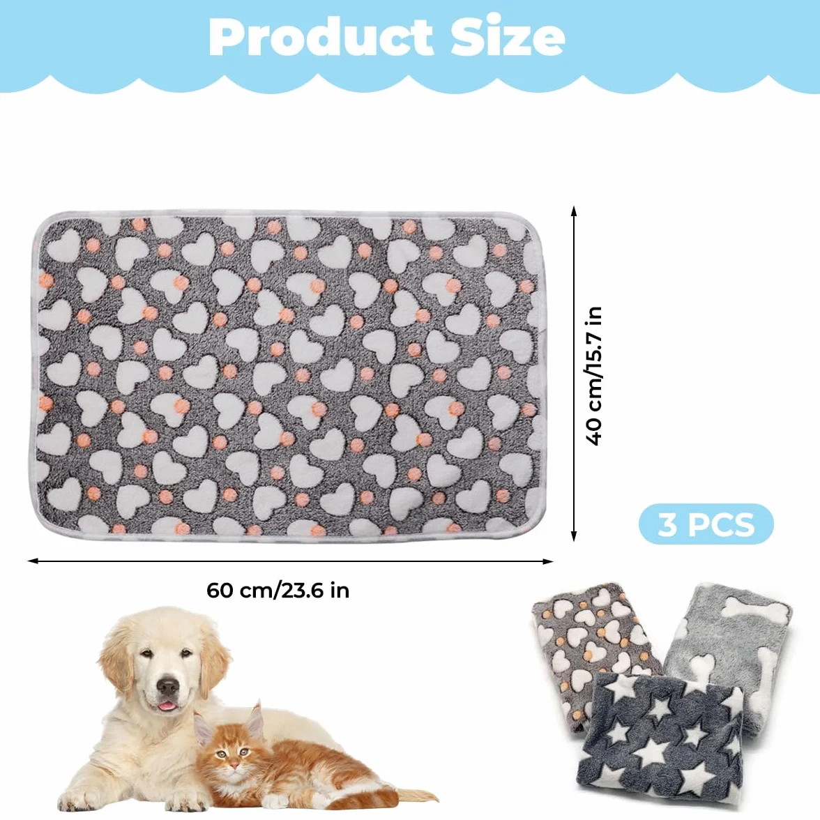 Couverture pour Chien Chat 40x60 cm Plaid Polaire Flanelle Lavable Pelucheuse