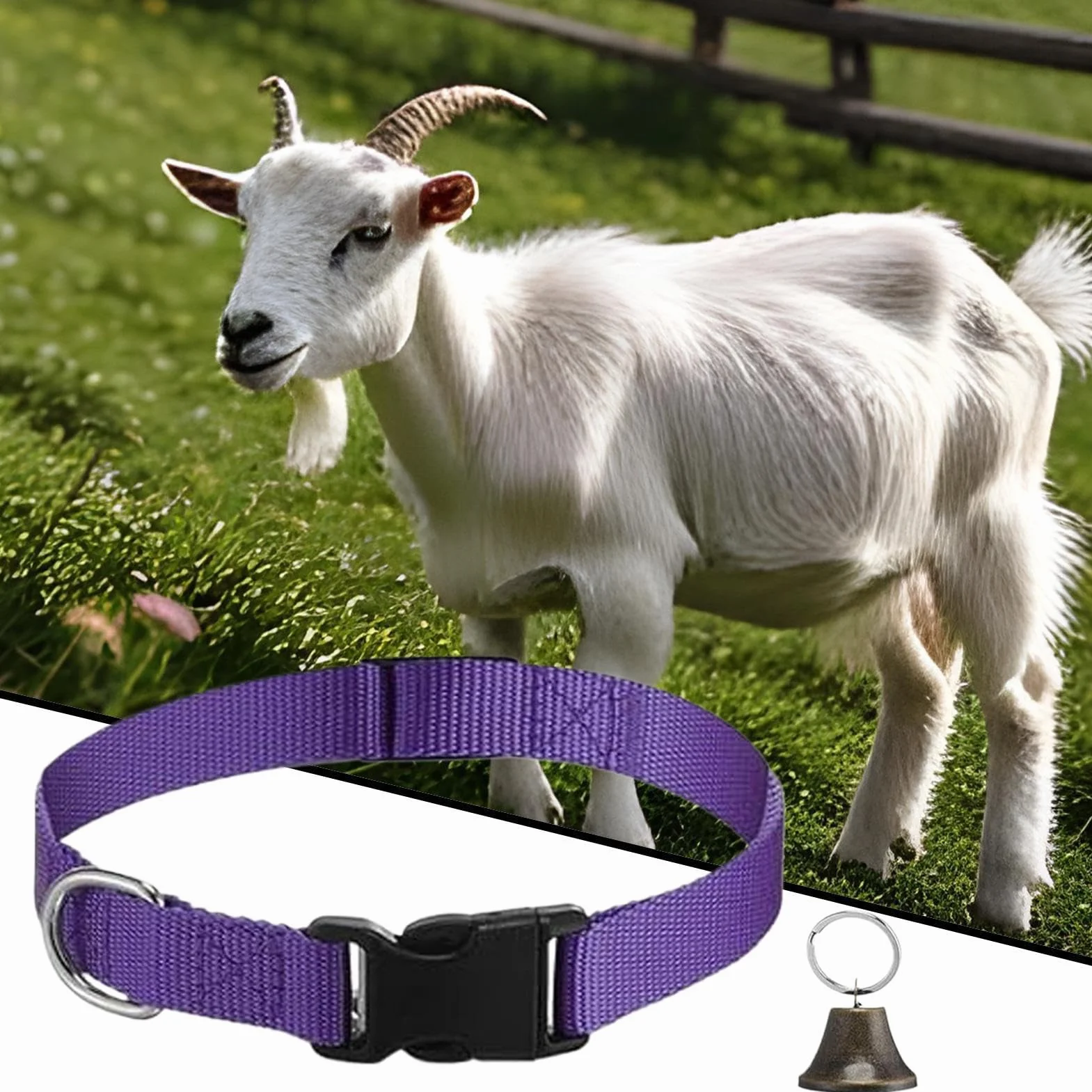 Collier pour Chèvres De Concours | Collier Réglable pour Moutons - Cloche Sonore Antiperte pour Pâturage – Accessoires d'Élevage pour Moutons, Vaches et Chèvres Domestiques