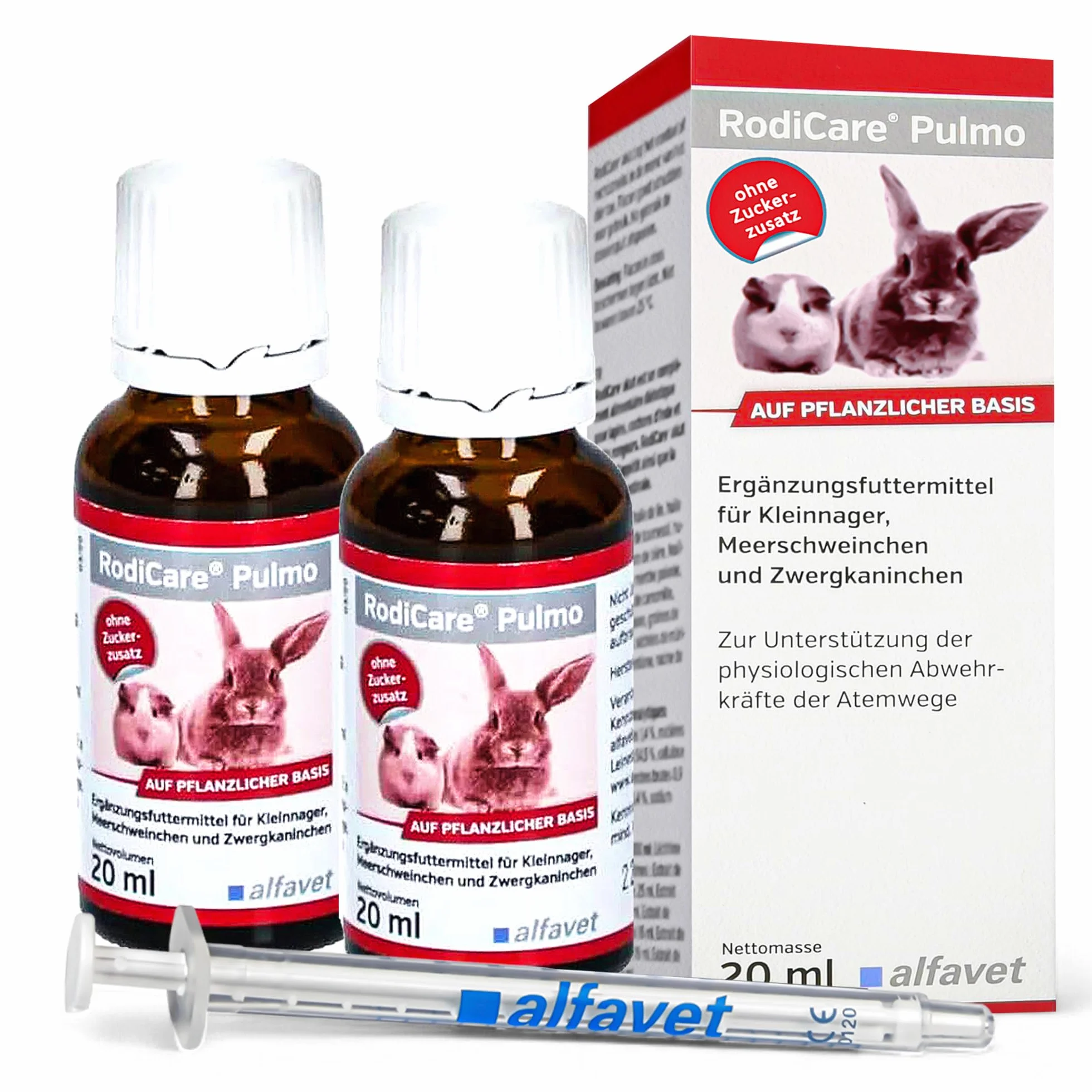alfavet RodiCare Pulmo 2 x 20 ML Complément Alimentaire Voies Respiratoires Cochons d'Inde Rongeurs