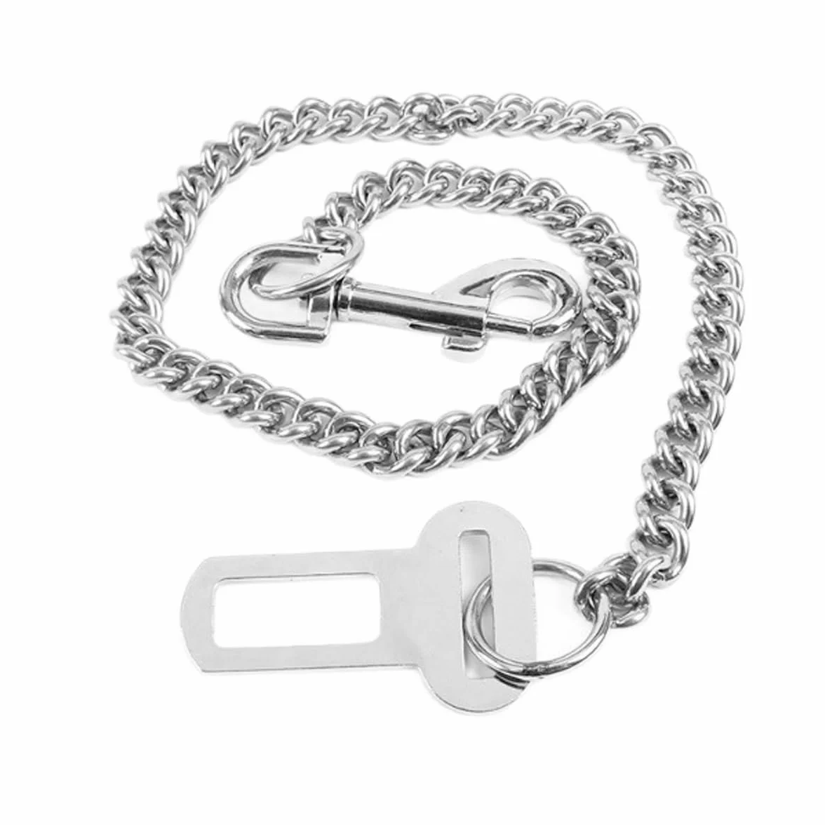 Ceinture de sécurité en chaîne en acier inoxydable 304, convient aux chats, chiens et autres animaux de compagnie, 60 cm, fabriquée en acier inoxydable 304