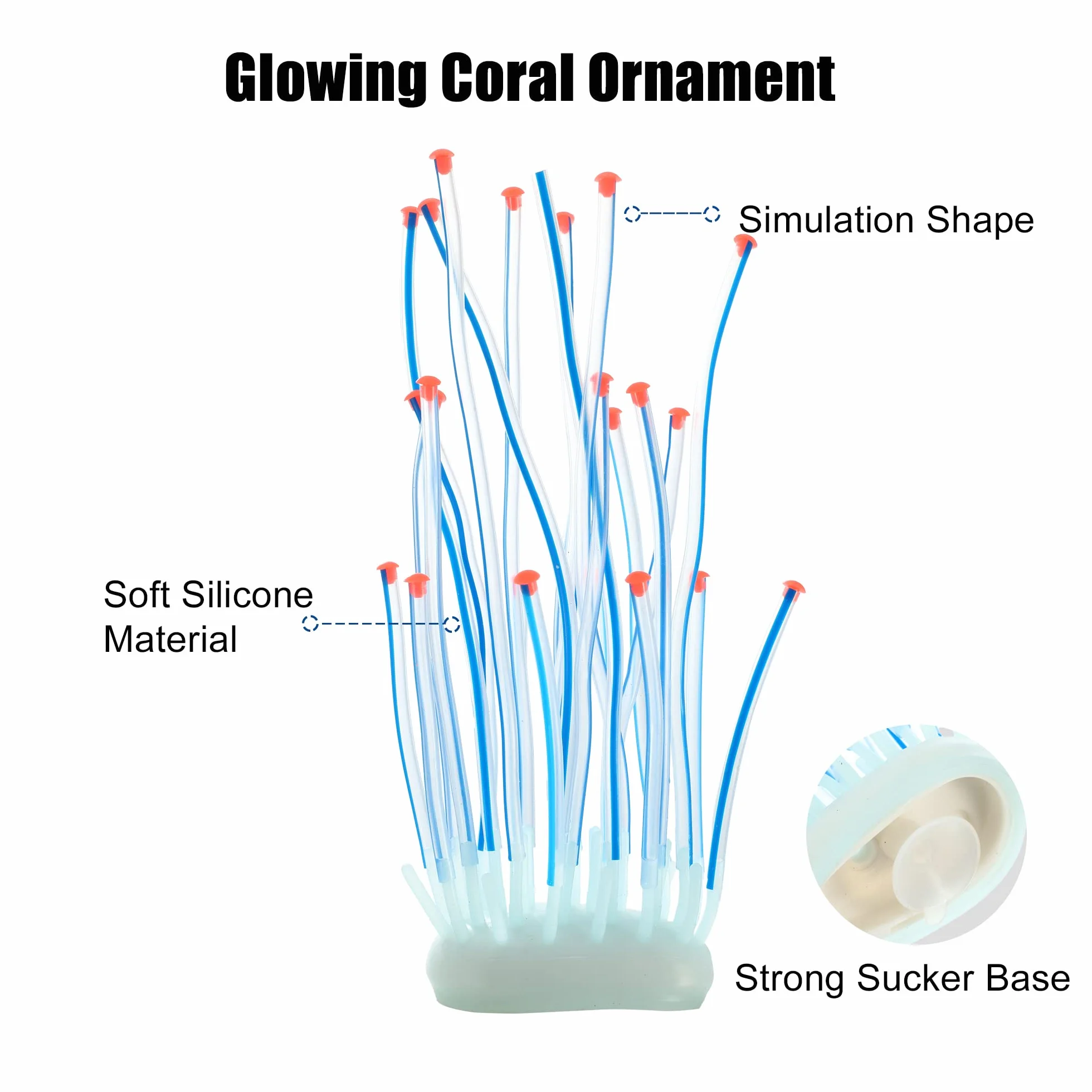 VOCOSTE Aquarium Simulation Corail Mer Oursins Silicone Décoration Bleu