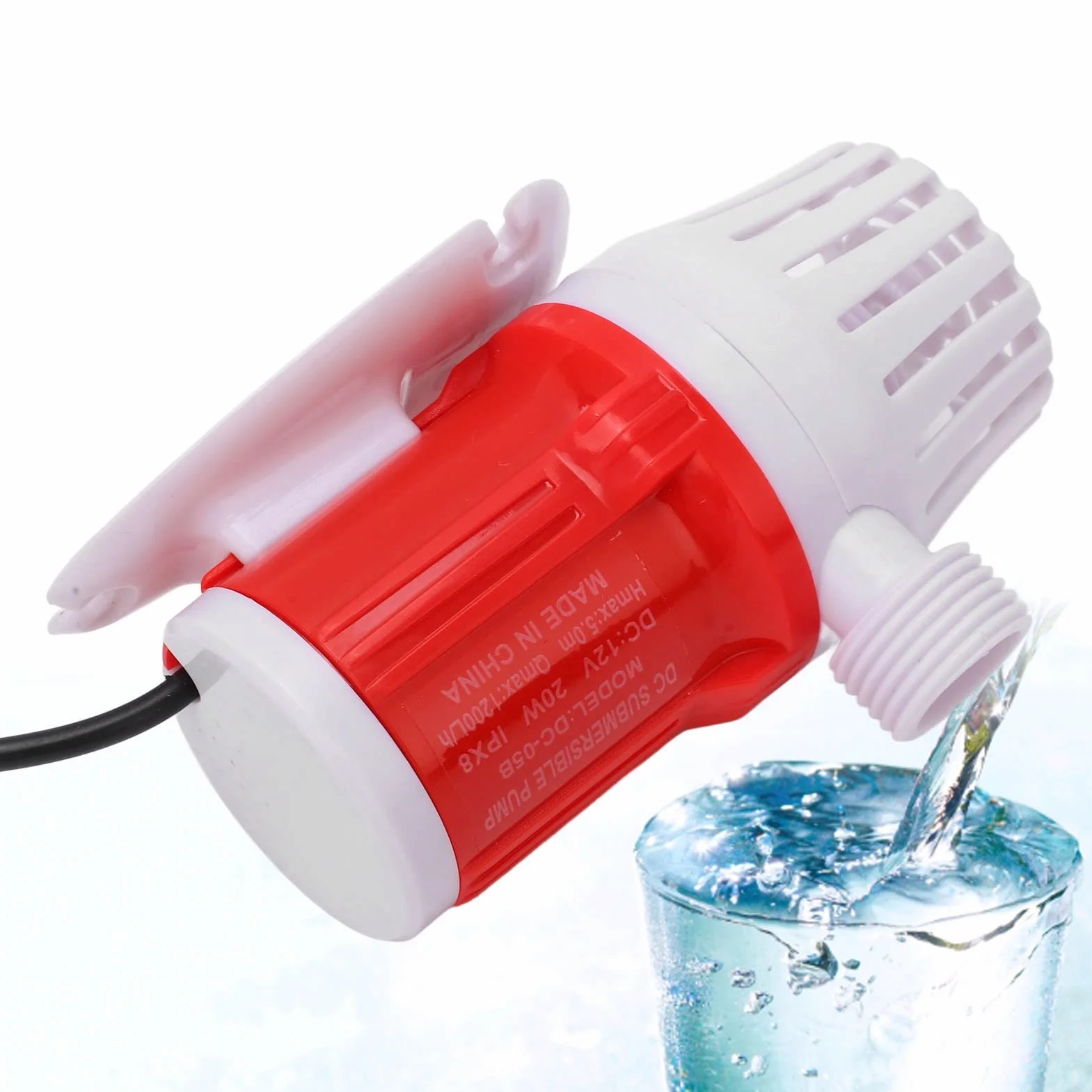 Pompe de surpression 1200 L/h 20 W DC 12 V sans balais automatique faible bruit pour aquarium bassin