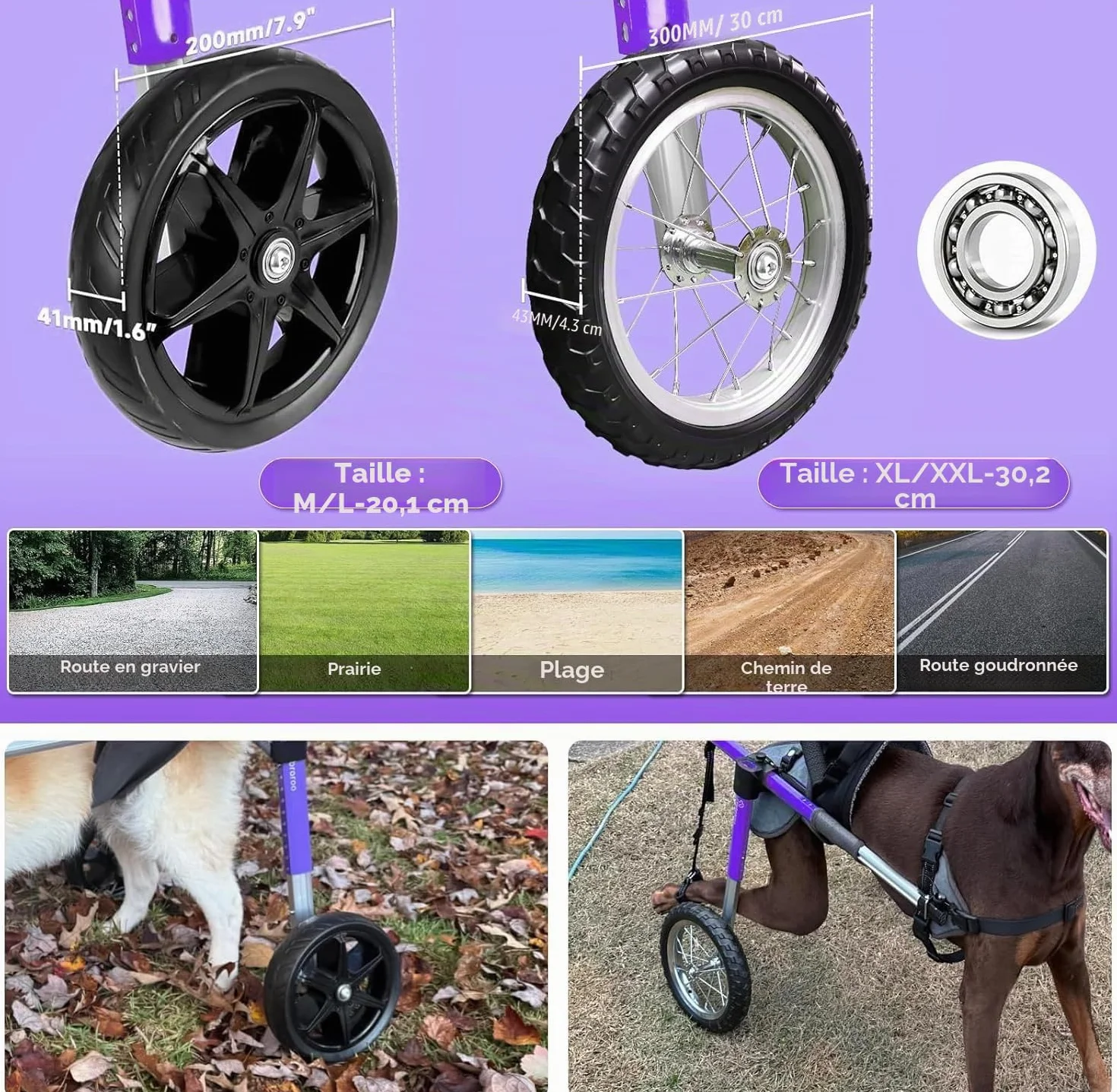 Fauteuil roulant pour chien pour pattes arrière - Fauteuil roulant pour chien