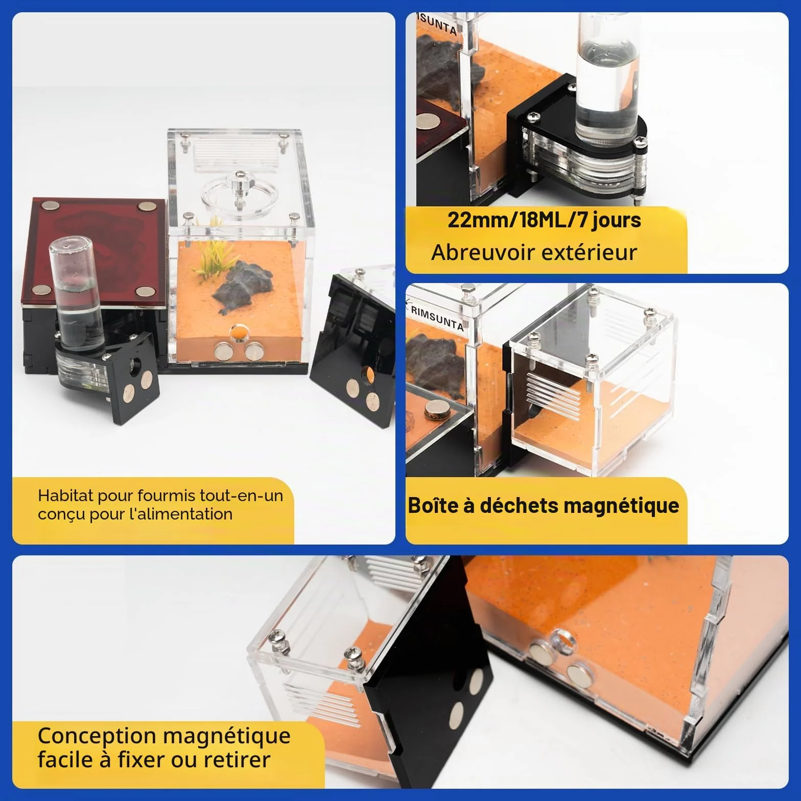 Formicarium Kit Éducatif Habitat de Ferme pour Fourmis Vivantes Reines