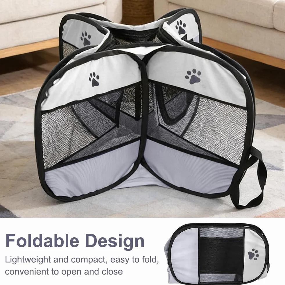 Parc pliable pour animaux 74 x 74 x 43 cm tissu Oxford filet respirant chiots chats chiens
