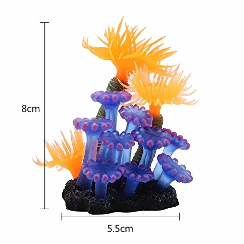 Corail Artificiel Anémone Lumineuse Silicone Décoration Aquarium