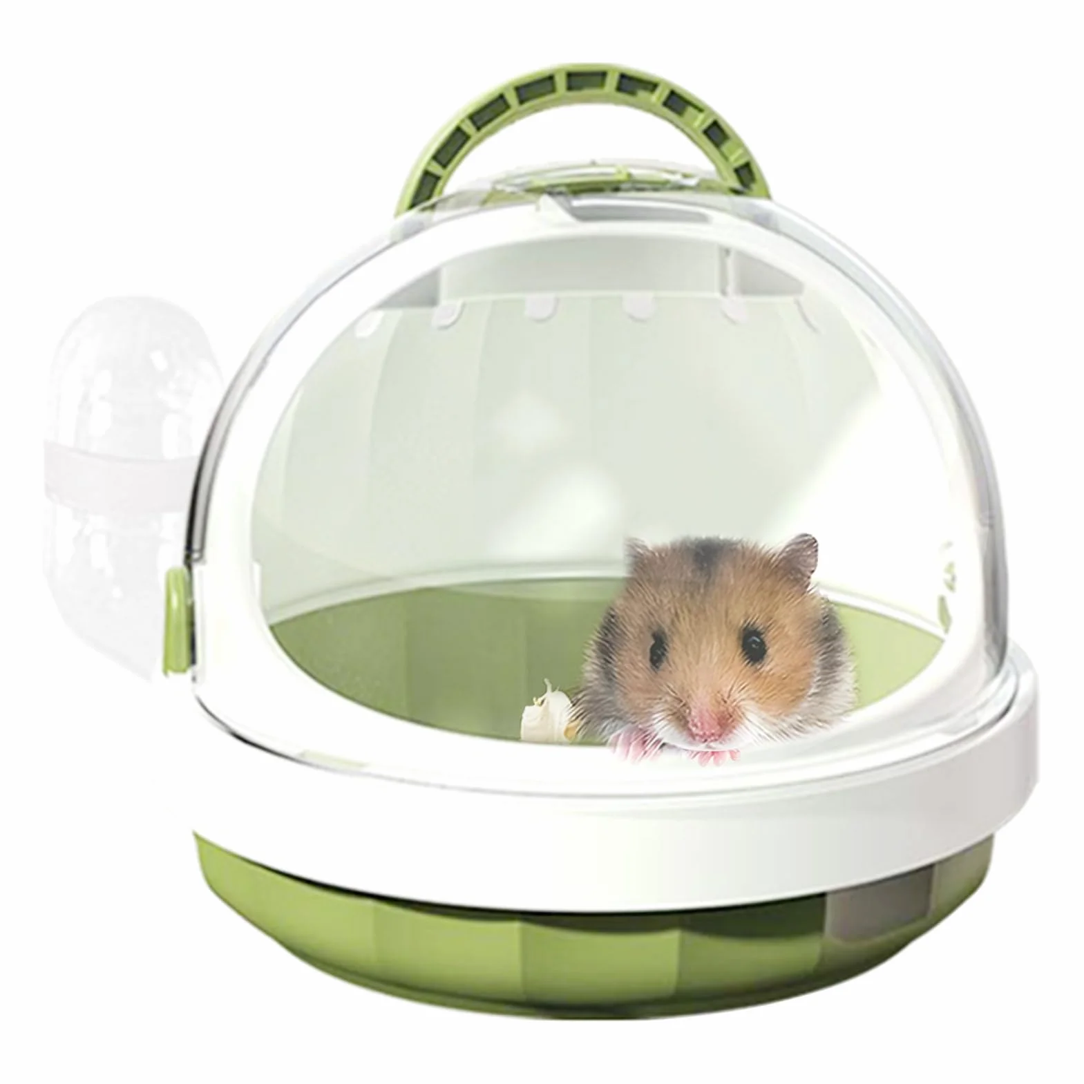 Cage de Transport Portable pour Hamster, Transporteur pour Petits Animaux avec Aérations et Bouteille d'Eau Amovible