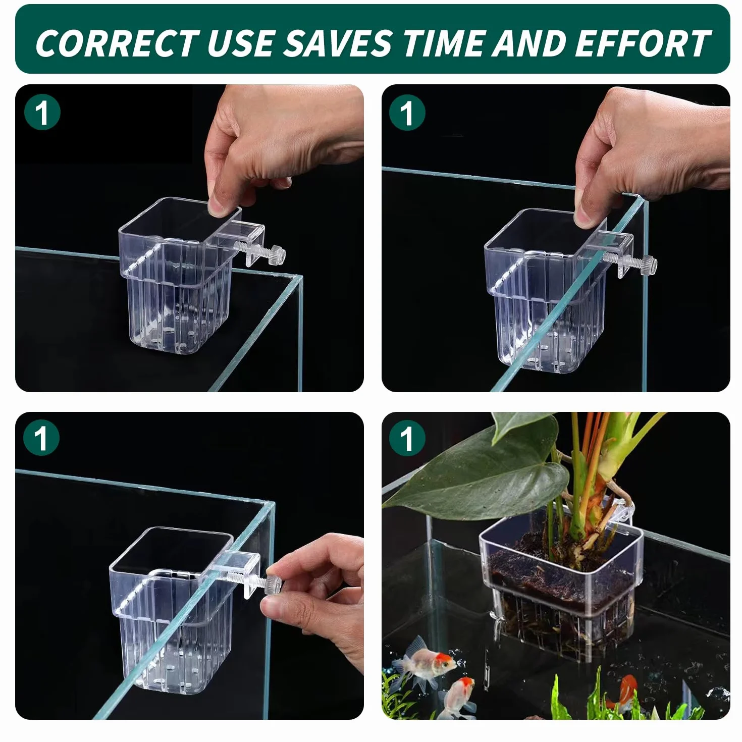 Support Plante D'Aquarium, Pot pour Plantes D'Aquarium, Acrylique Transparent Tasses Panier pour Plantes Aquatiques Suspension, Décoration pour Aquarium, 2 Pièces