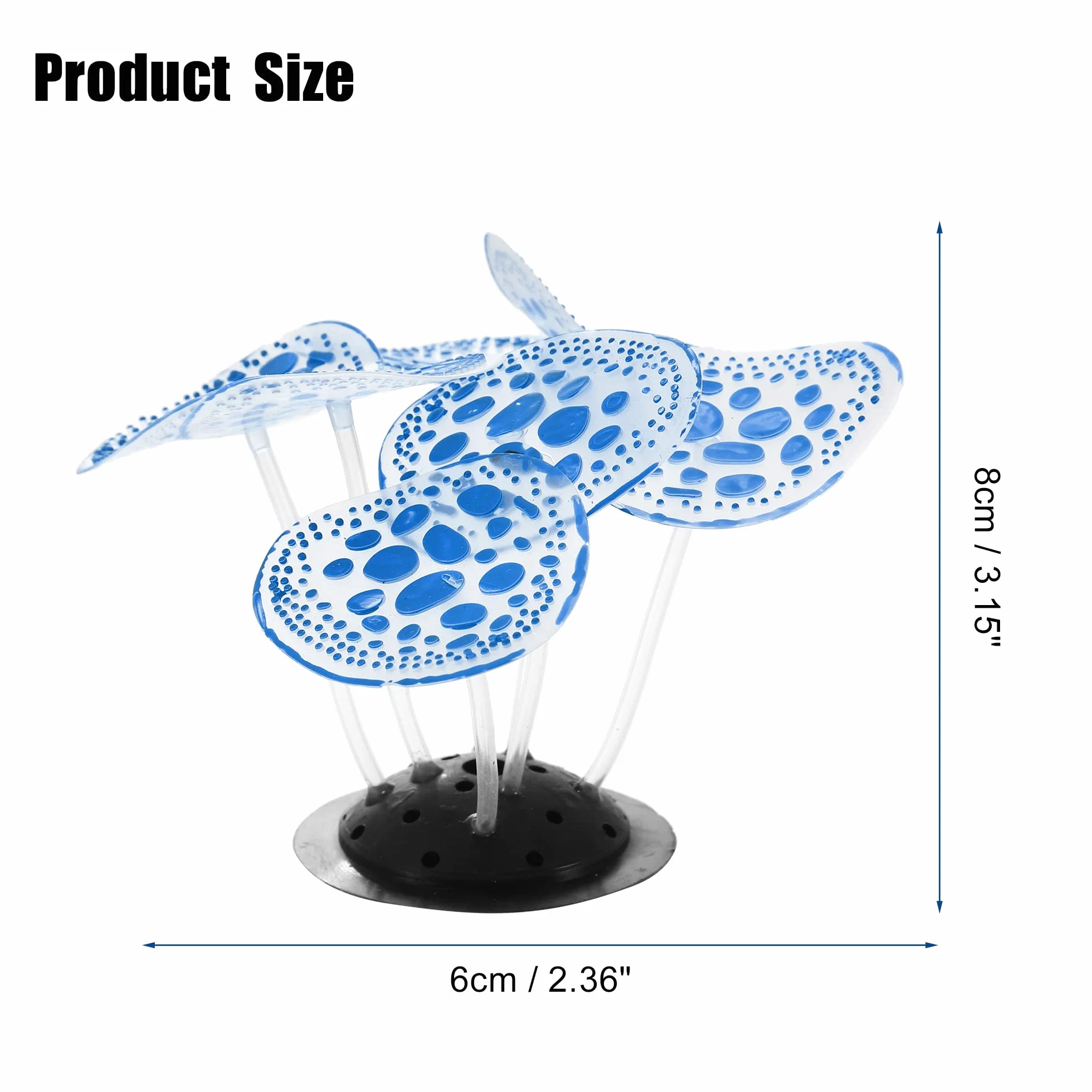 Silicone Aquarium Simulation Corail Décoration 2.36"X3.15" Bleu
