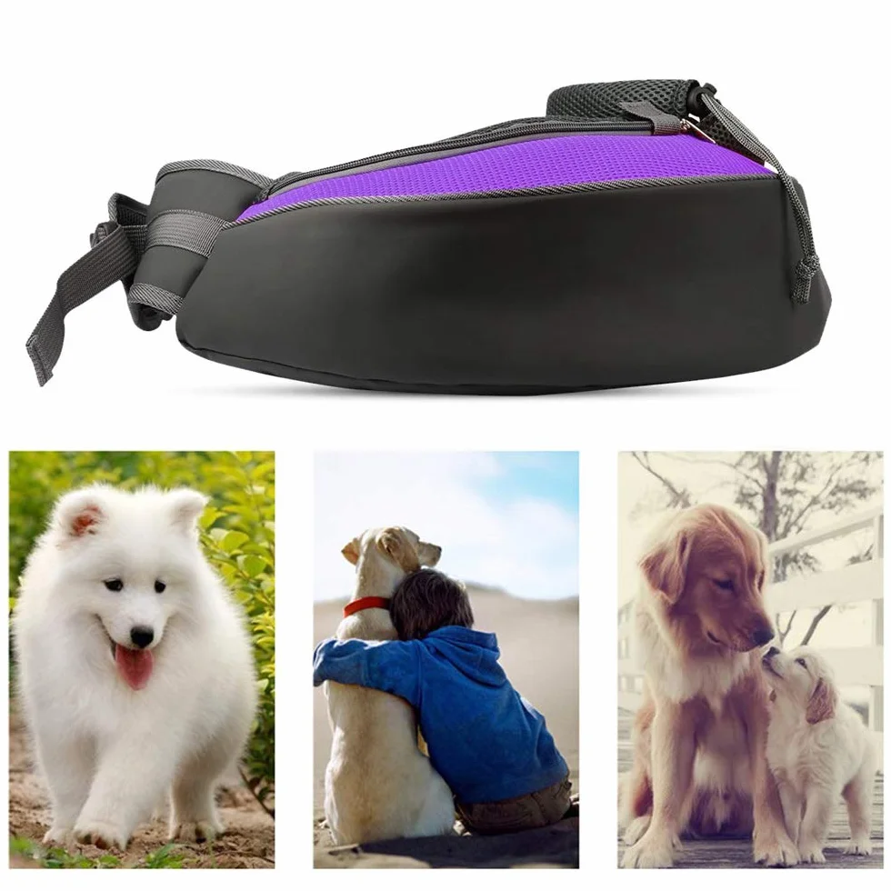 Sac de transport pour animal domestique, bandoulière mains libres chien chat avec sangle réglable et fermeture éclair