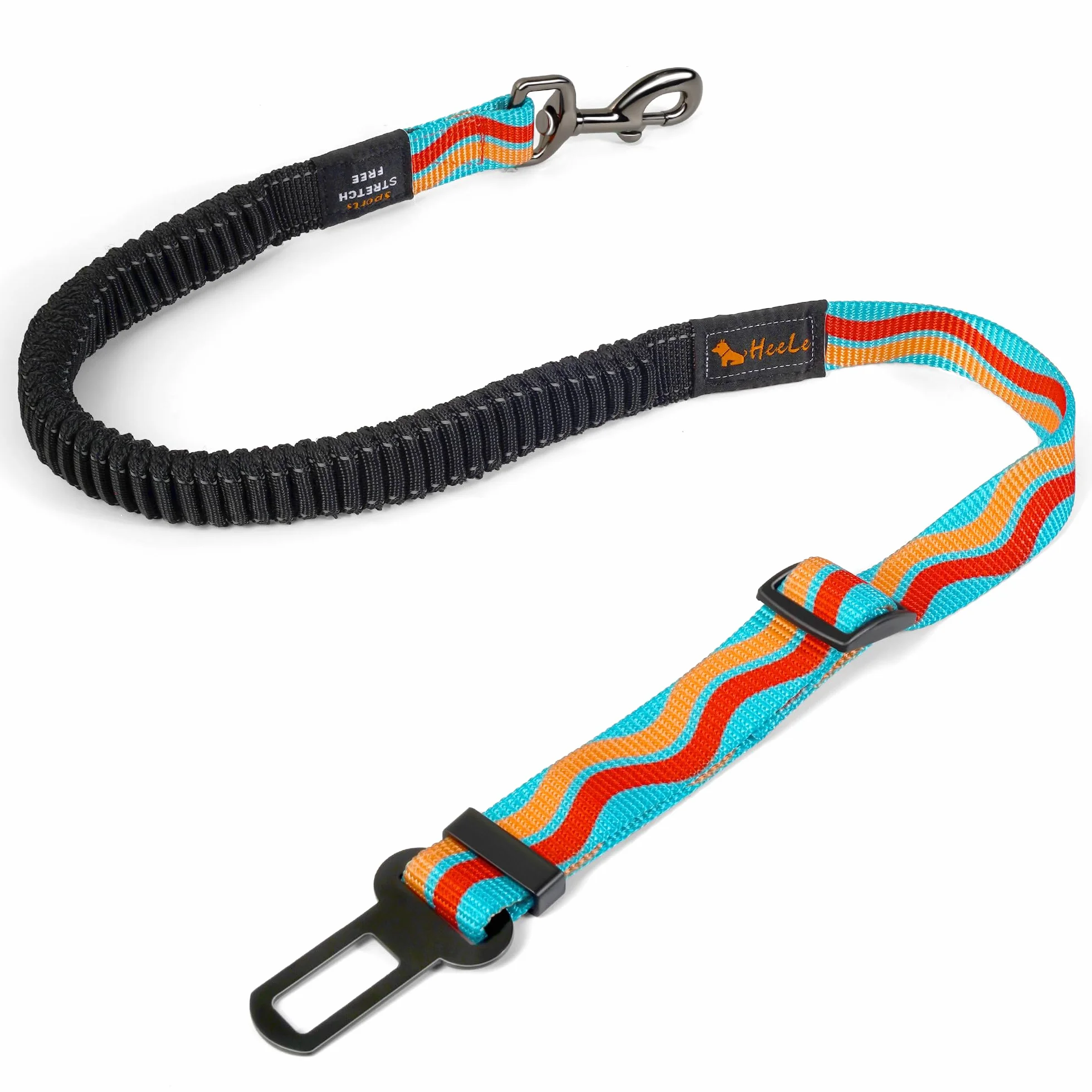 AYADA Ceinture Chien Voiture Sécurité Réglable Nylon Antichoc, Attache Chien Voyage Harnais Laisse Métal (Bleu Ciel)